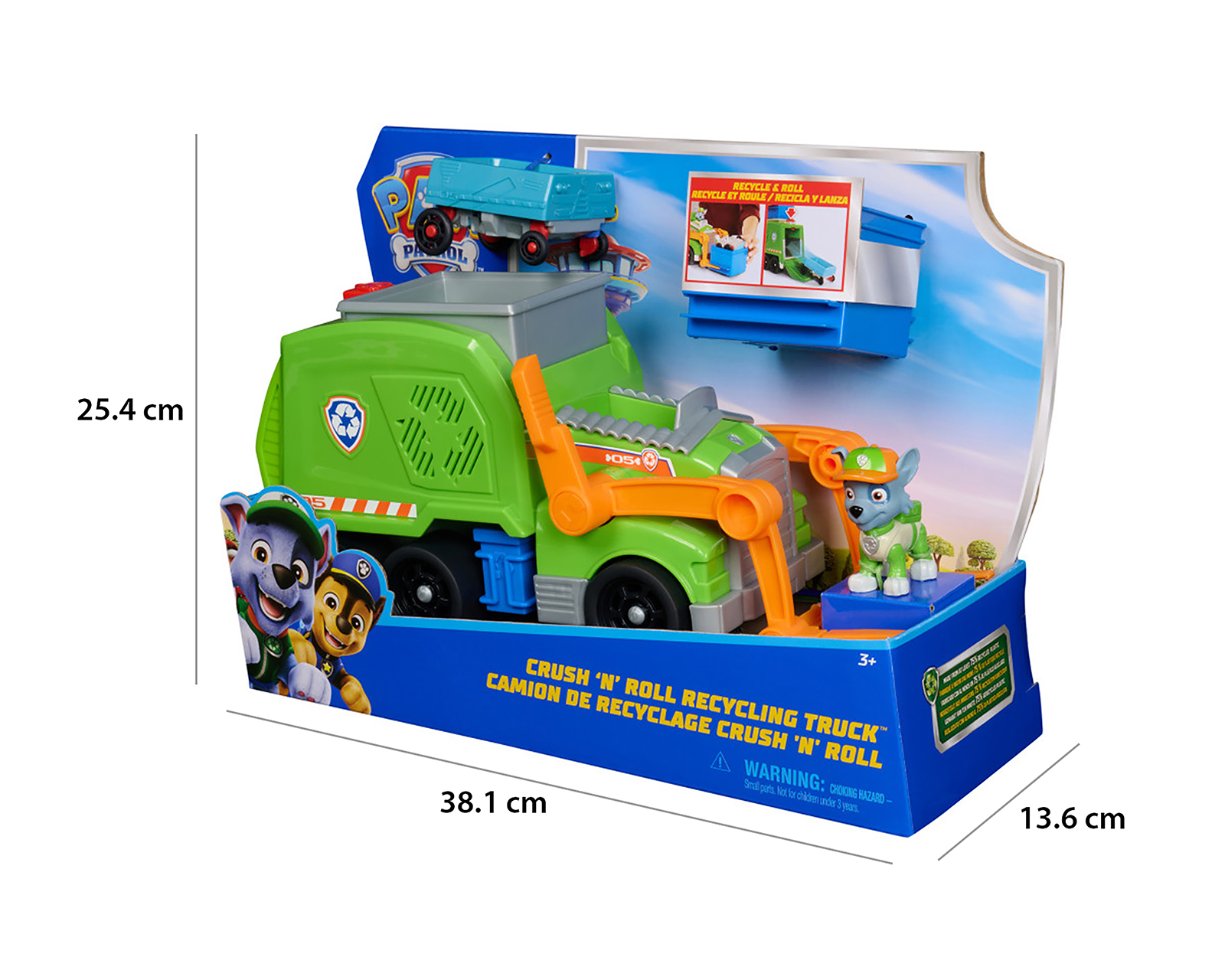 Foto 5 | Foto 5 | Camión de Reciclaje Crush N Roll Paw Patrol con Figura de Rocky