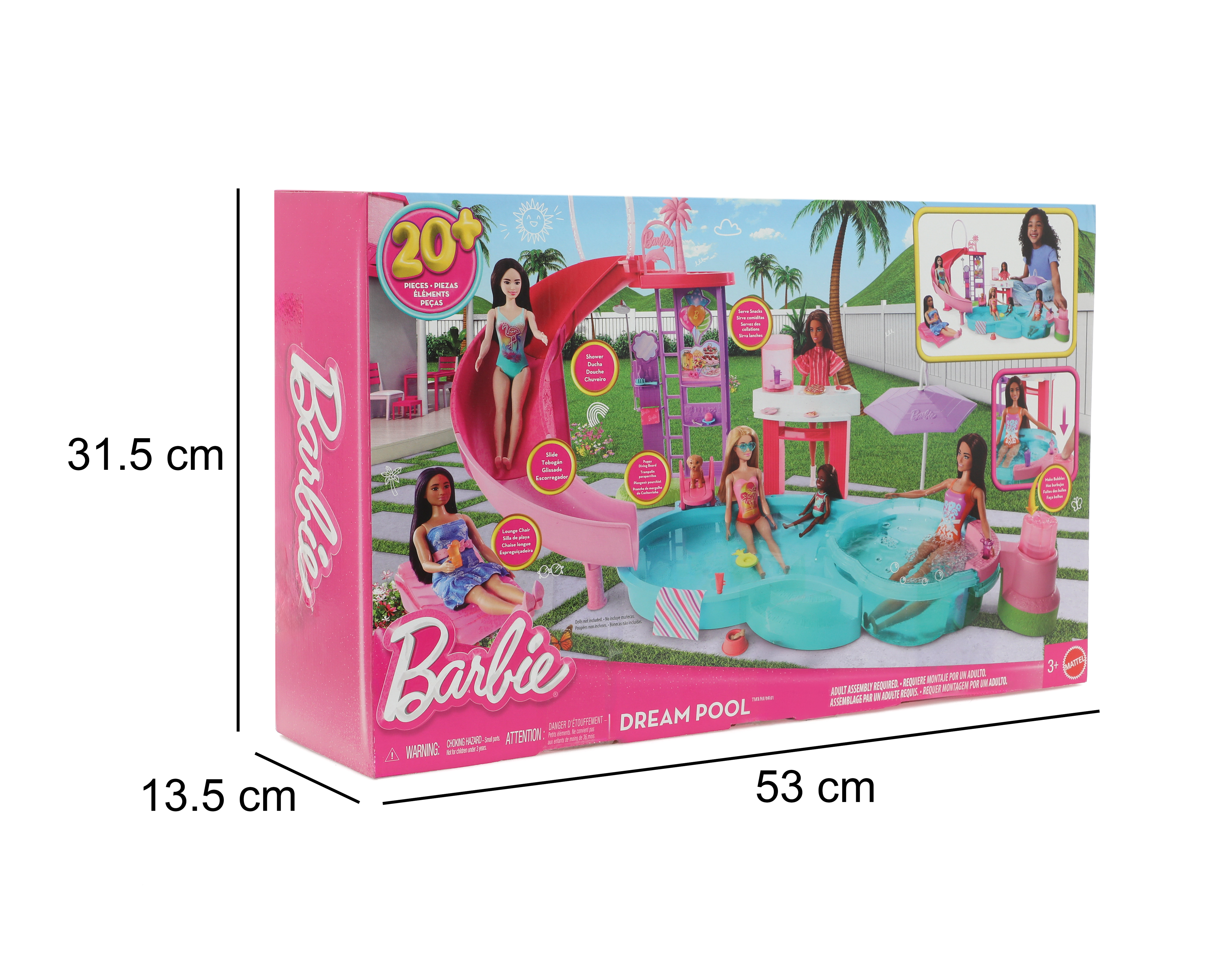 Foto 4 pulgar | Foto 3 | Casa de Muñecas Barbie Dream Pool con Accesorios
