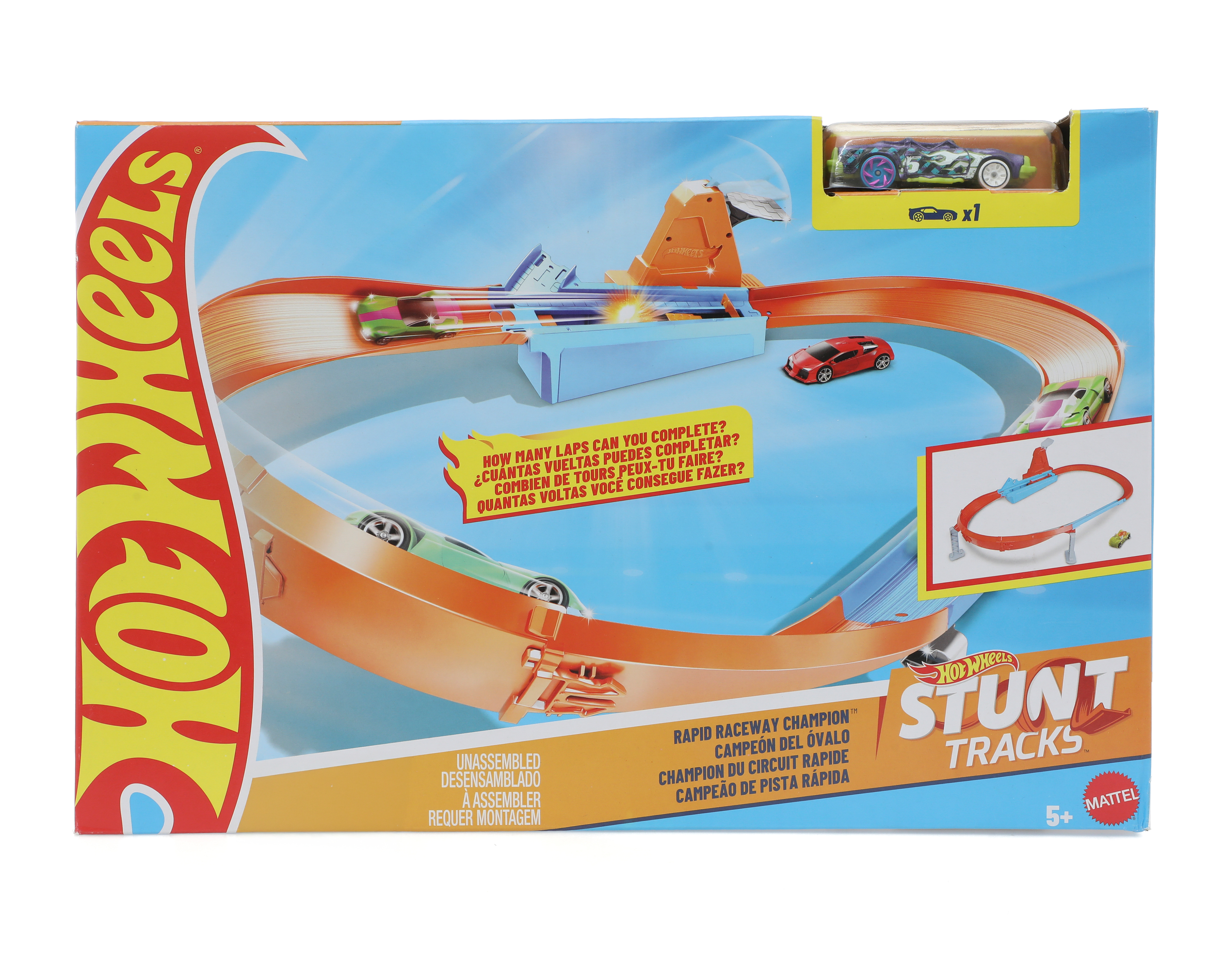 Pista de Juguete Hot Wheels Campeón del Óvalo con Vehículo