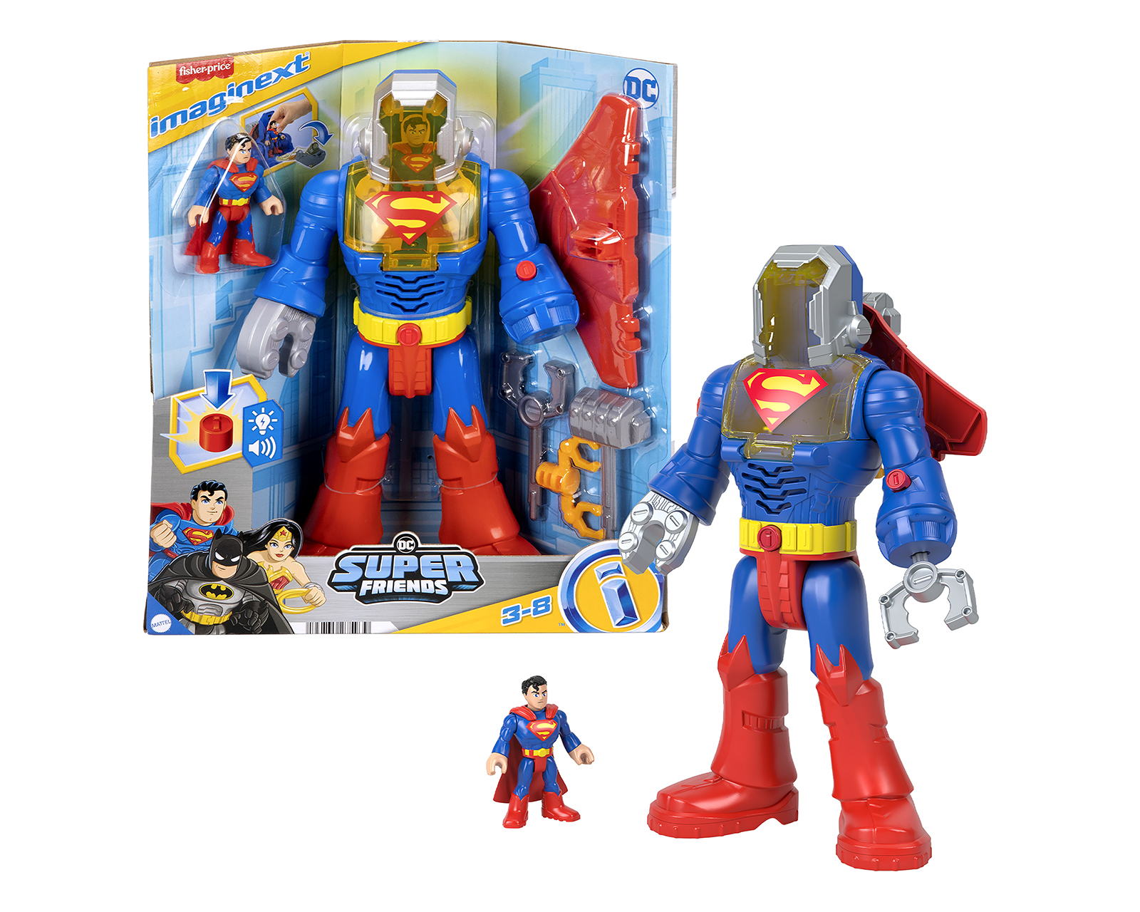 Foto 2 pulgar | Foto 1 | Superman Figura de Acción Imaginext DC Super Friends 1 Pieza