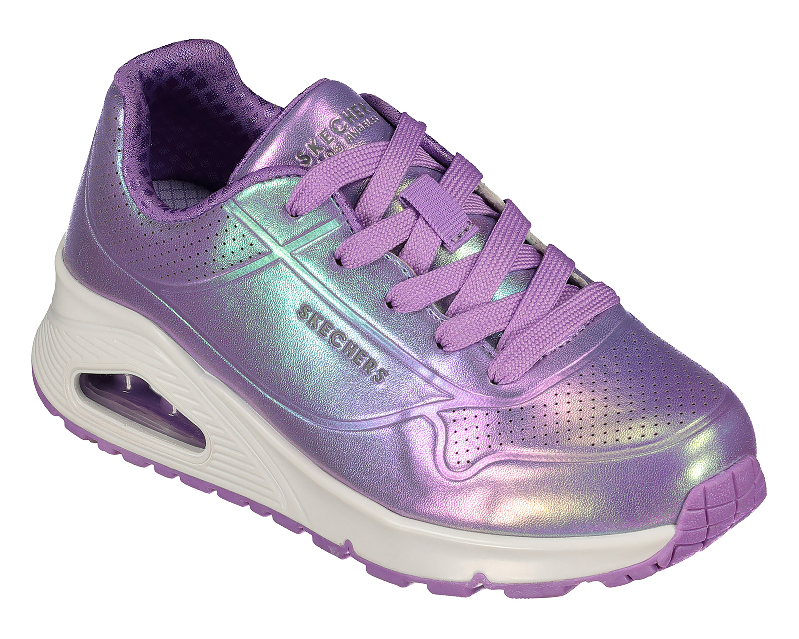 Foto 2 pulgar | Foto 1 | Tenis Skechers Uno Gen1 Perfectly Pearl para Niña