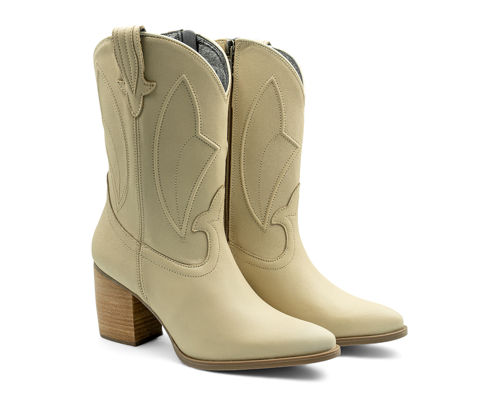 Botas Vaqueras Lyard Coral de Piel para Mujer
