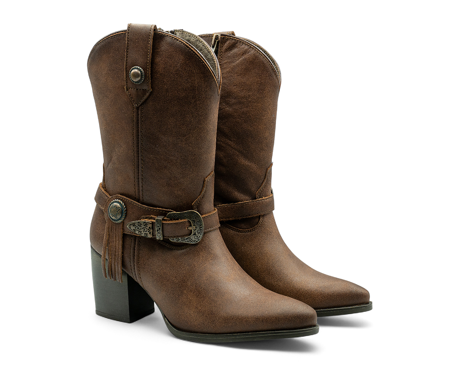 Foto 2 pulgar | Foto 1 | Botas Vaqueras Lyard Cecilia de Piel para Mujer