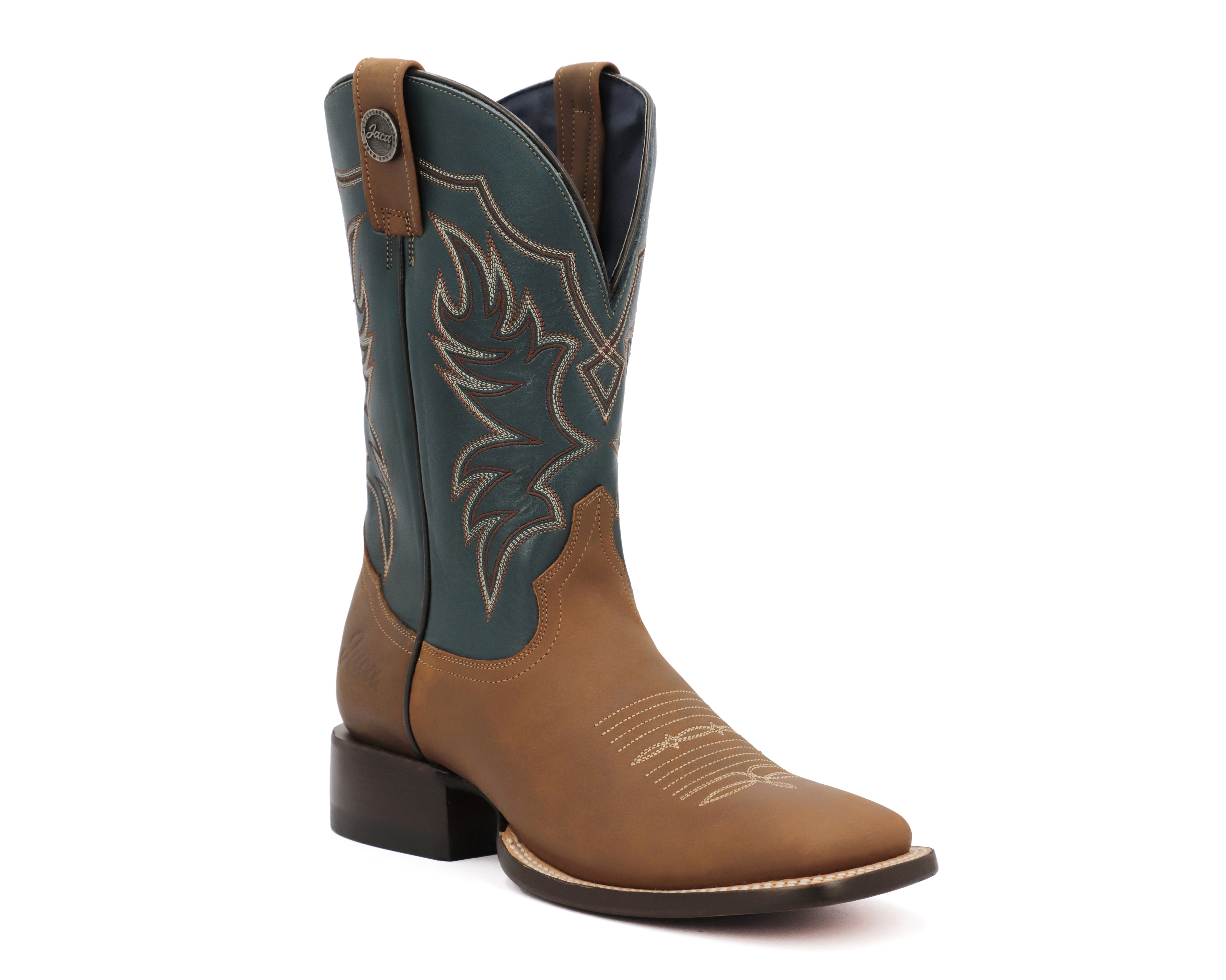 Foto 4 pulgar | Foto 3 | Botas Vaqueras Jaca Caleb Cielo Verde de Piel para Hombre