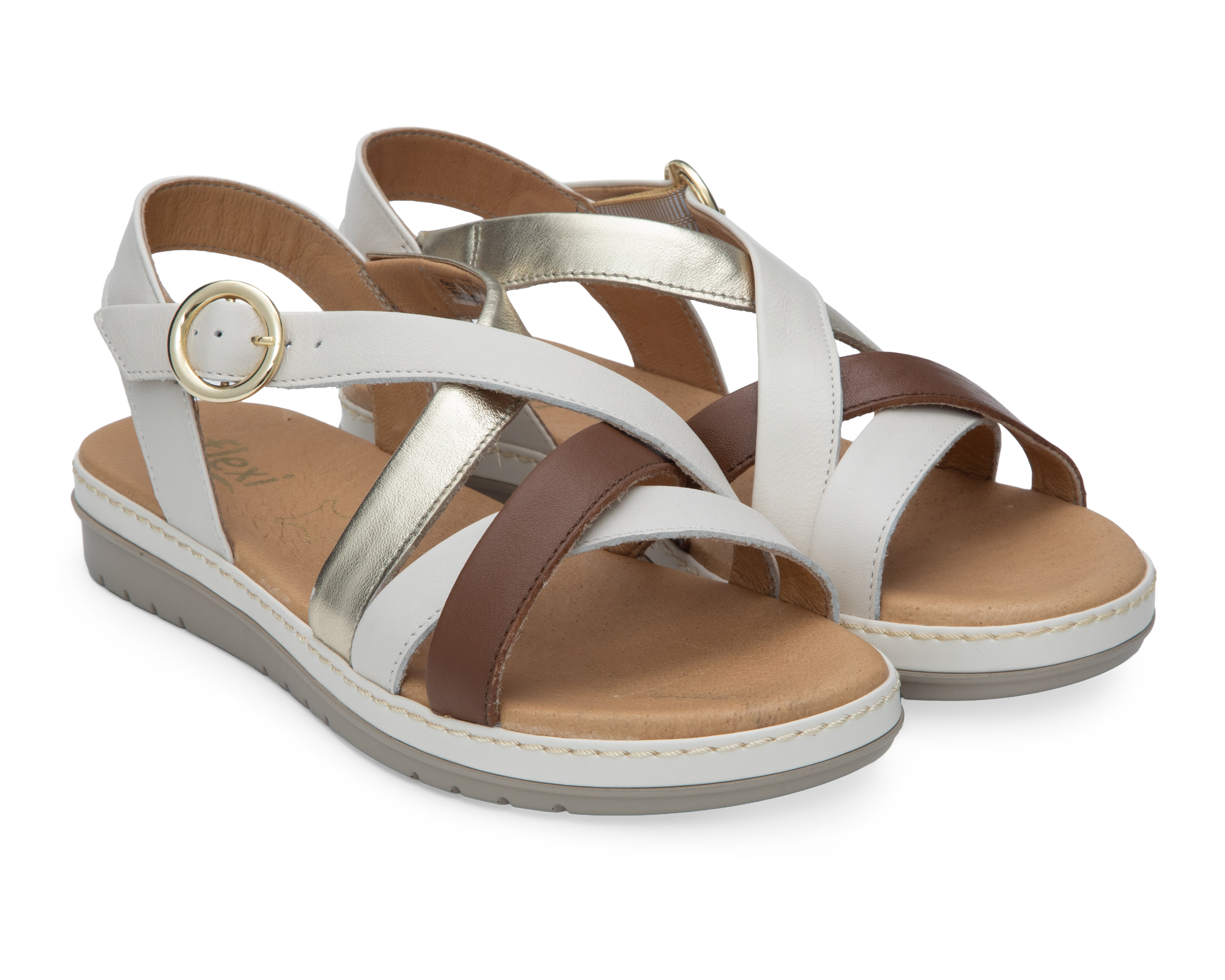 Foto 2 pulgar | Foto 1 | Sandalias Confort Flexi Peonia de Piel para Mujer