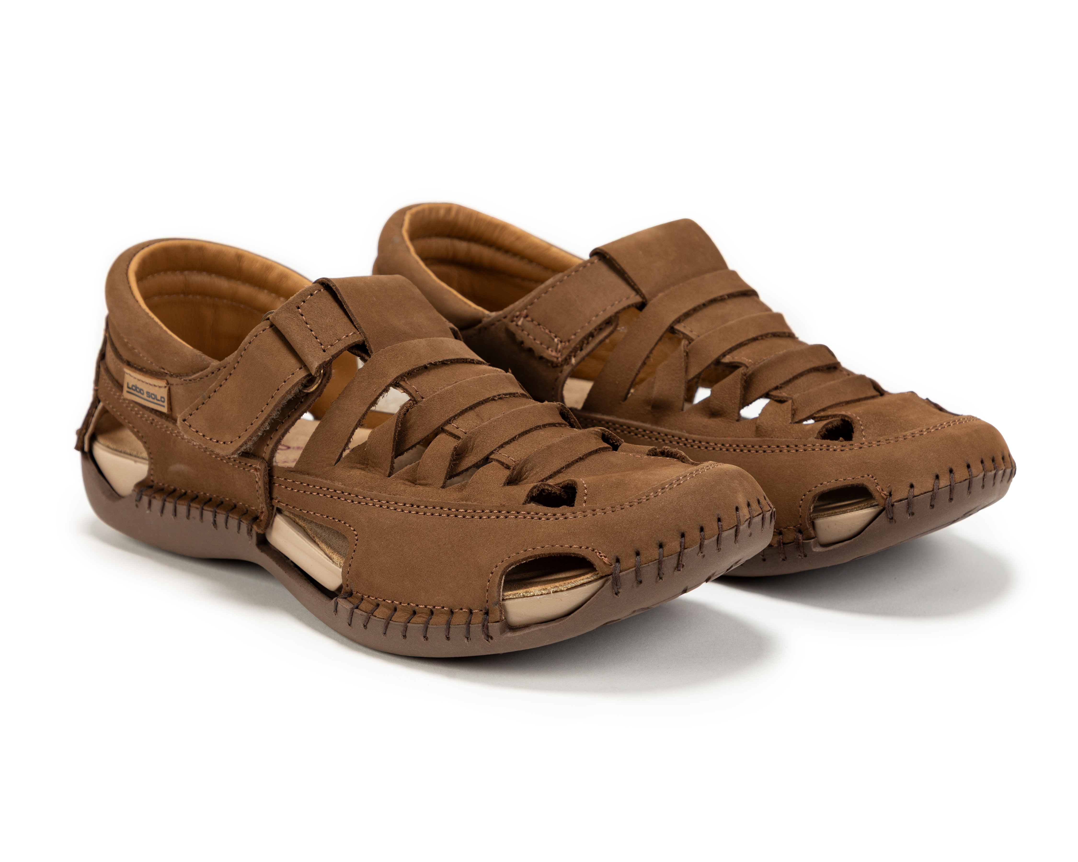 Foto 2 pulgar | Foto 1 | Sandalias Confort Lobo Solo de Piel para Mujer