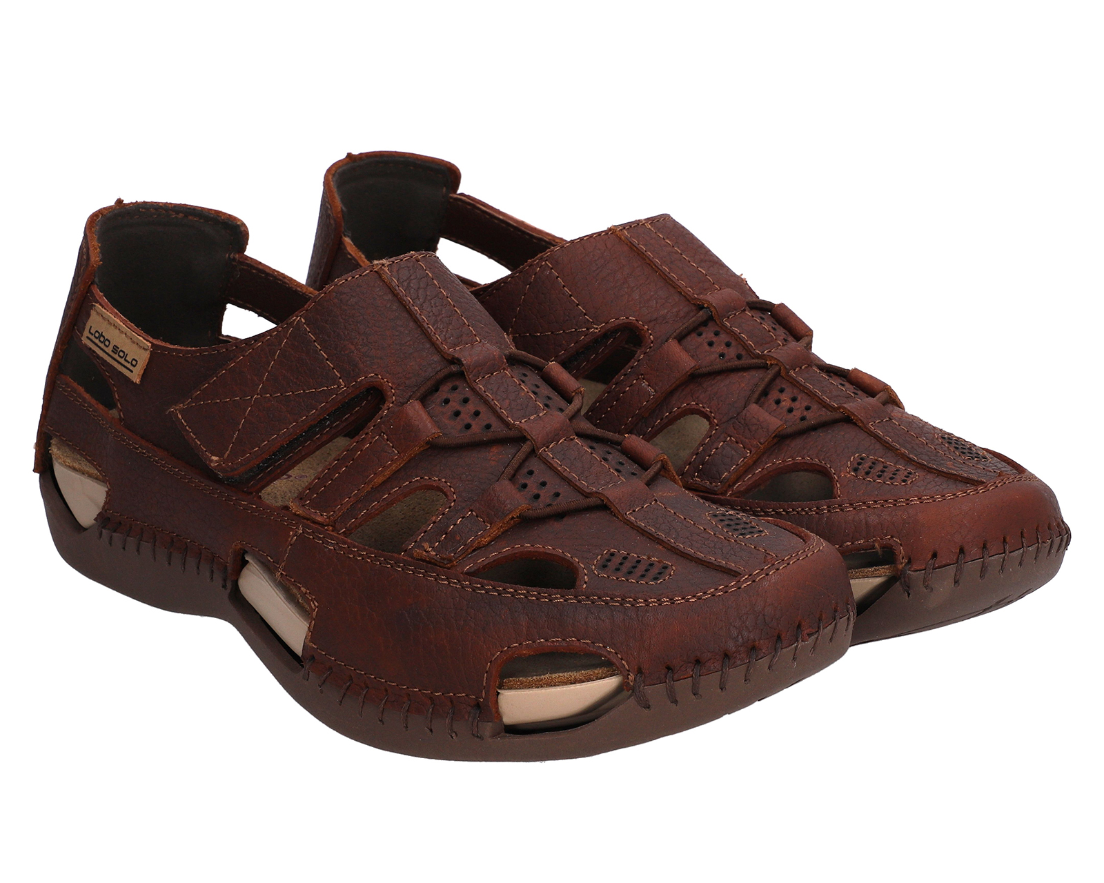 Sandalias Confort Lobo Solo de Piel para Mujer