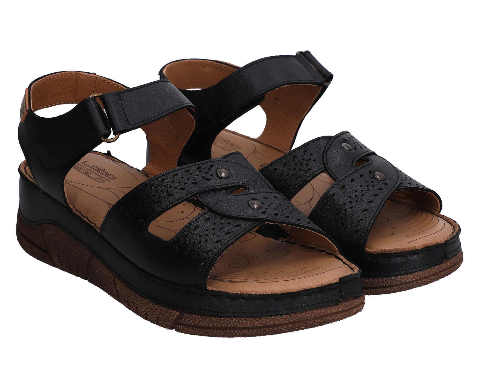 Sandalias Confort Lobo Solo de Piel para Mujer