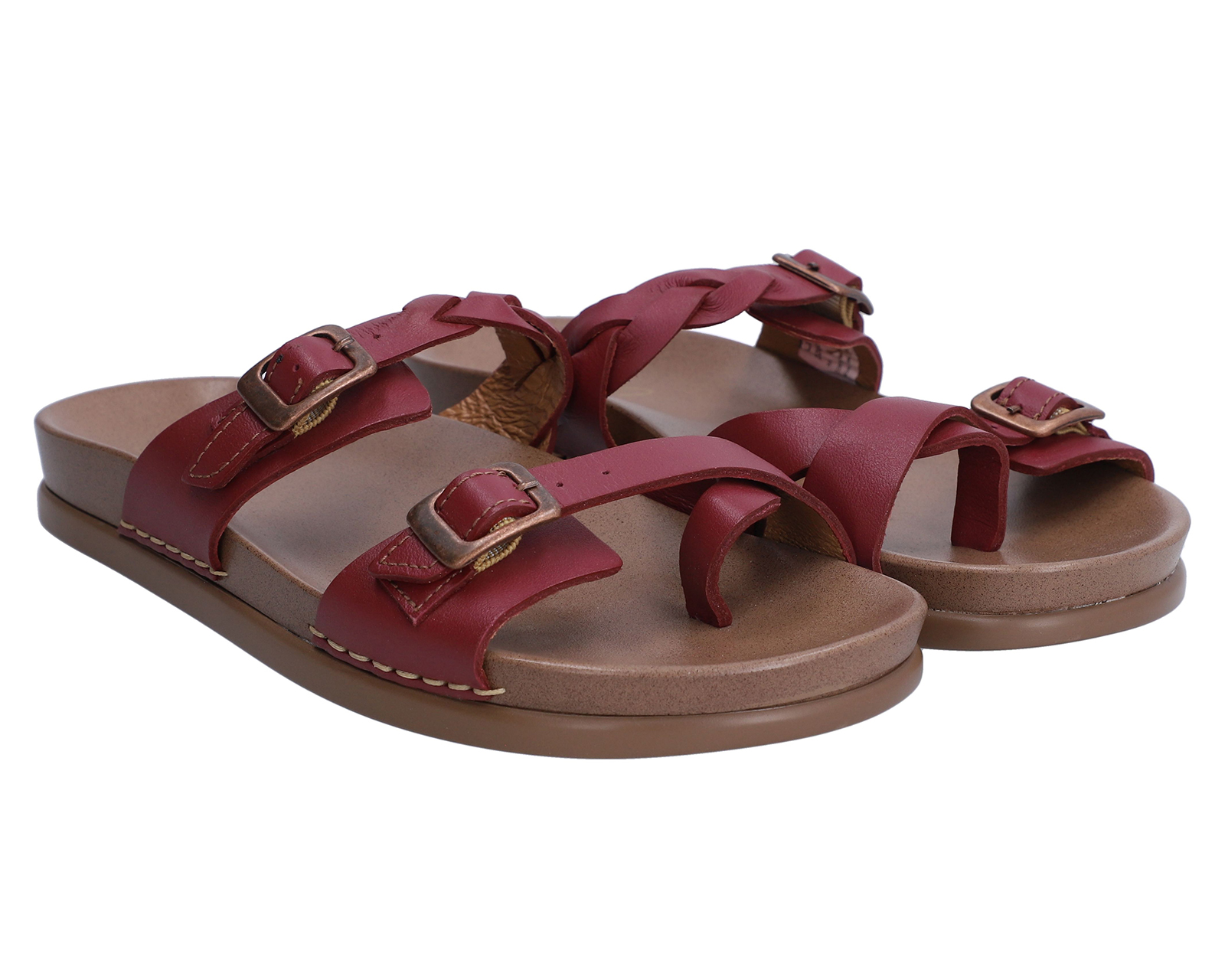 Sandalias Confort Lobo Solo de Piel para Mujer