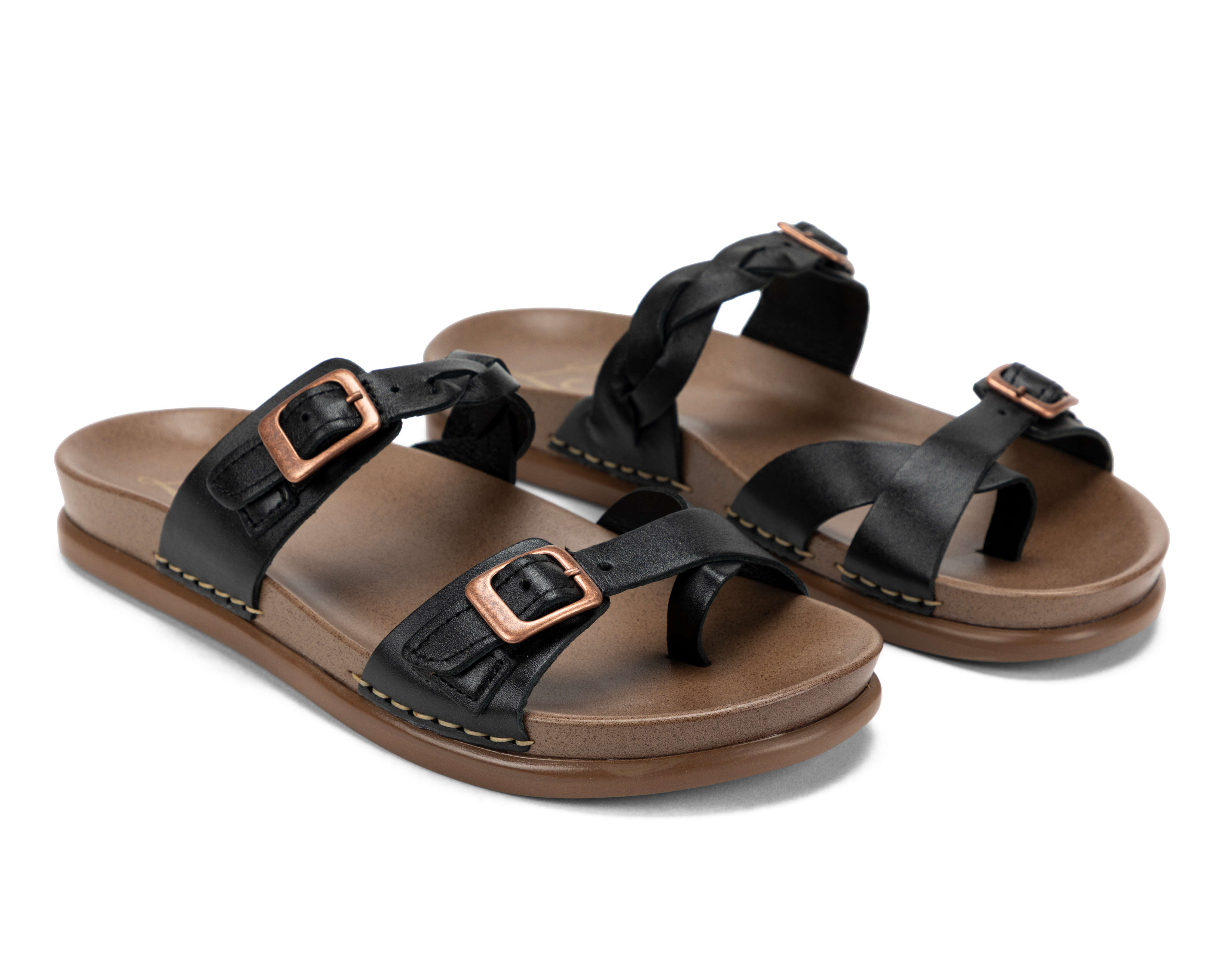 Foto 1 | Foto 1 | Sandalias Confort Lobo Solo de Piel para Mujer