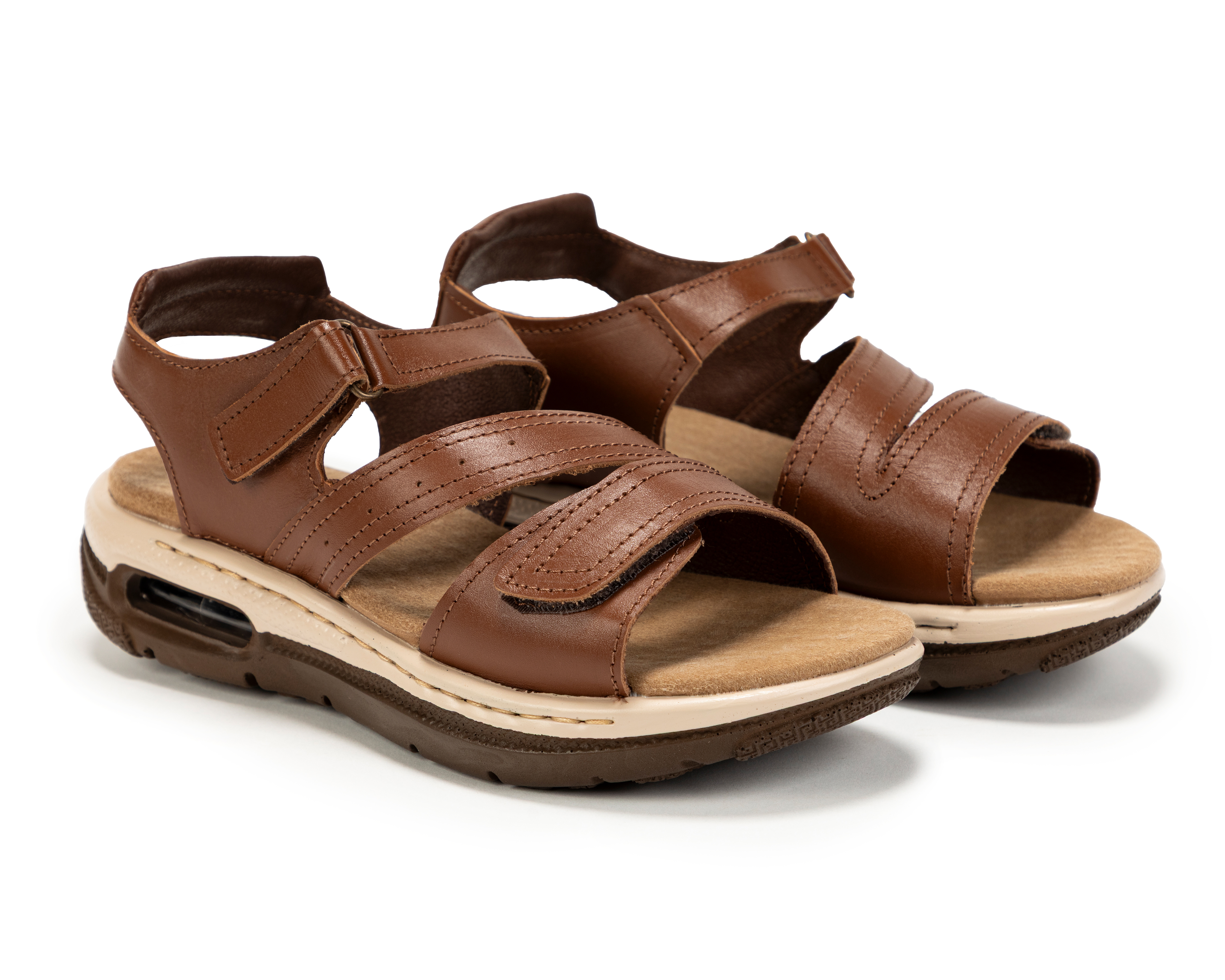 Sandalias Confort Lobo Solo de Piel para Mujer