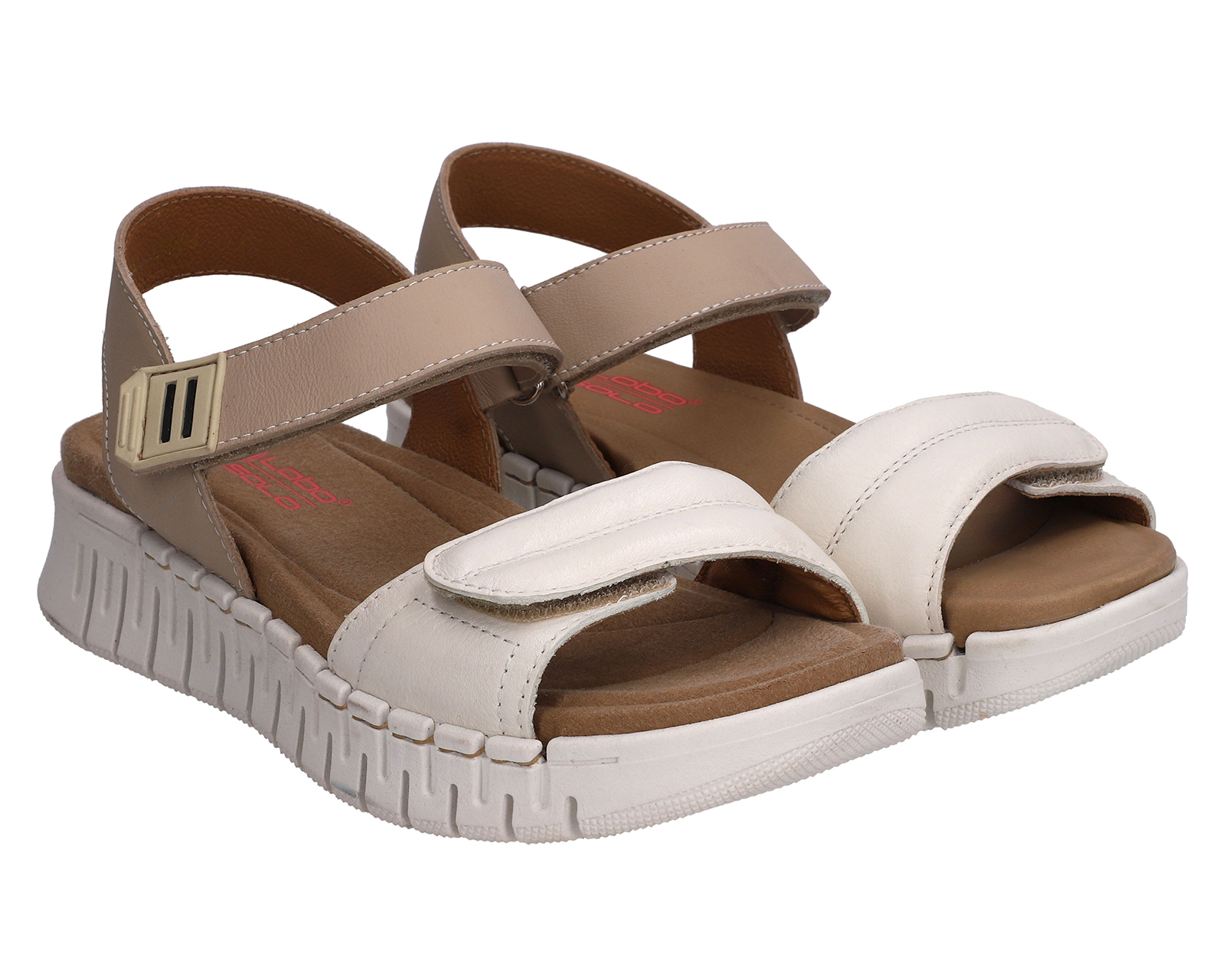 Sandalias Confort Lobo Solo de Piel para Mujer