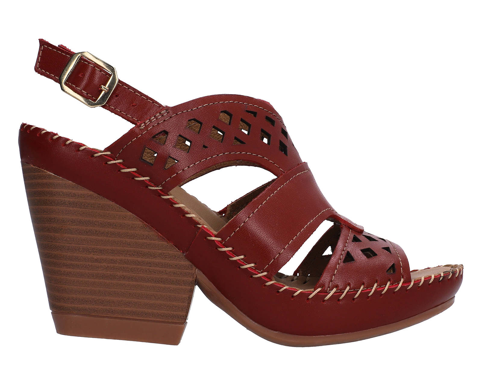 Foto 2 | Foto 2 | Sandalias Confort Lobo Solo de Piel para Mujer