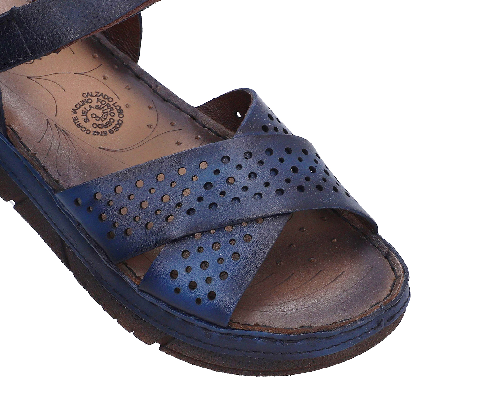 Foto 6 | Foto 6 | Sandalias Confort Lobo Solo de Piel para Mujer