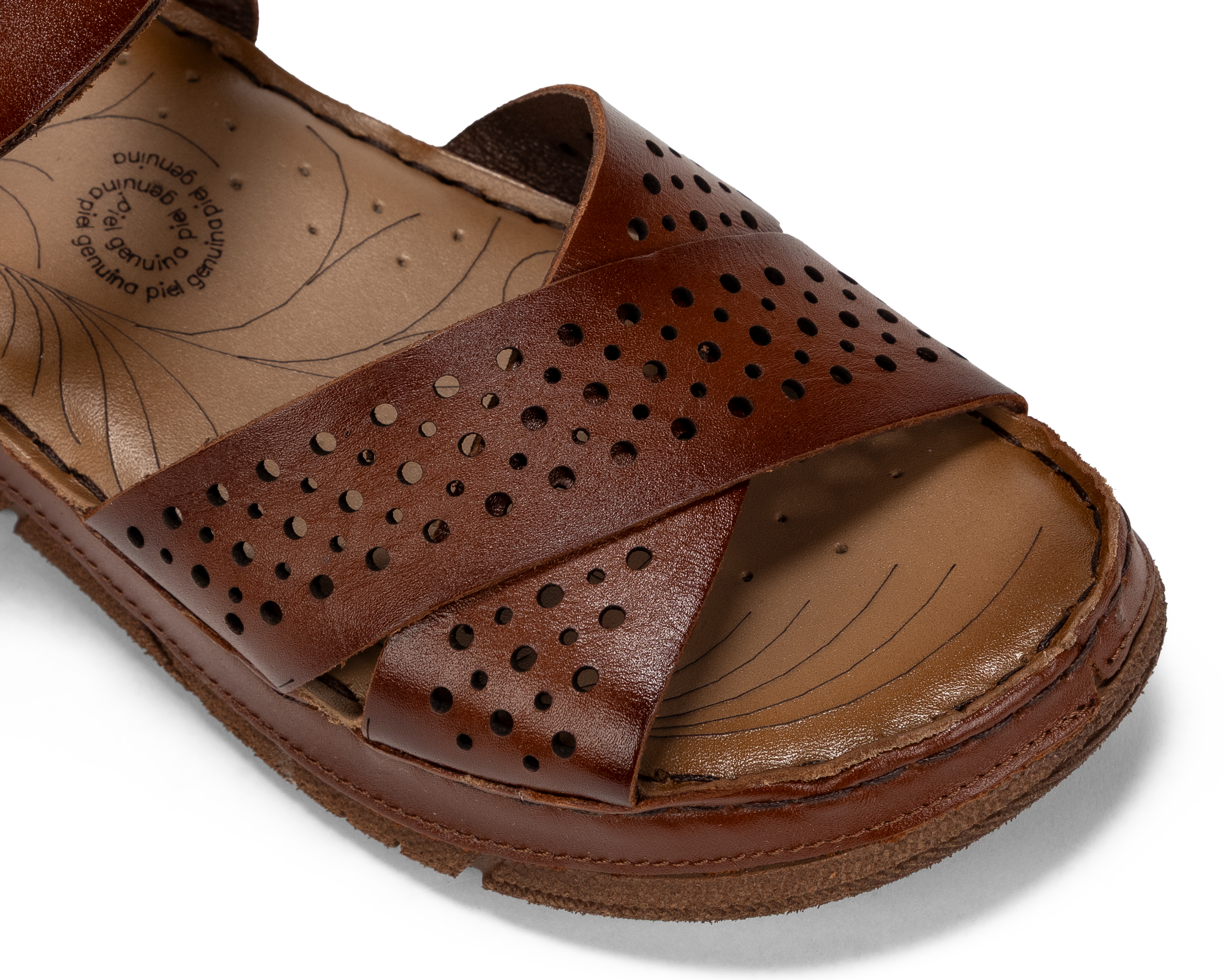 Foto 6 | Foto 6 | Sandalias Confort Lobo Solo de Piel para Mujer