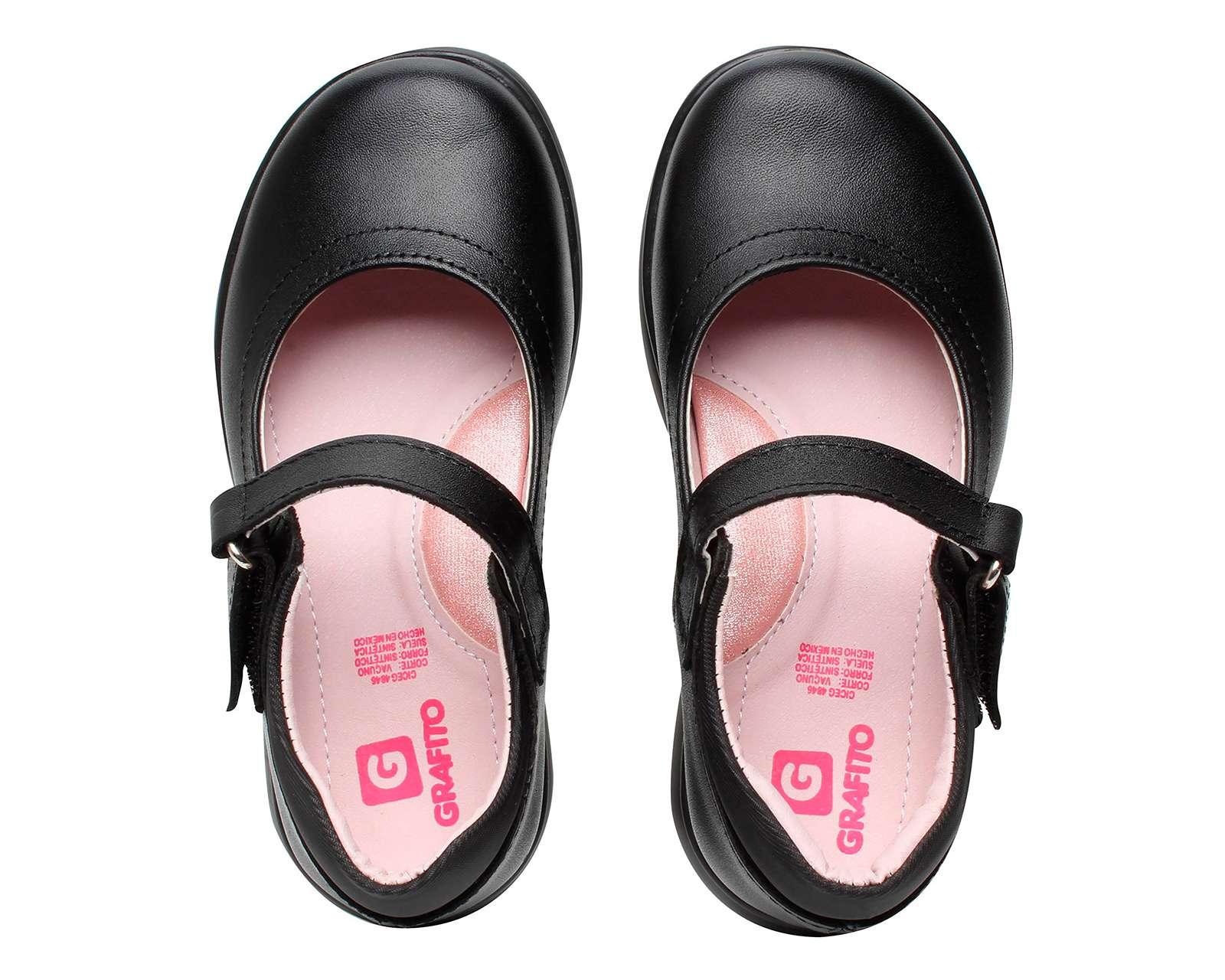 Foto 3 | Foto 3 | Zapatos Escolares Grafito para Niña