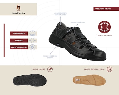 Foto 7 | Foto 7 | Sandalias Casuales Hush Puppies de Piel para Hombre