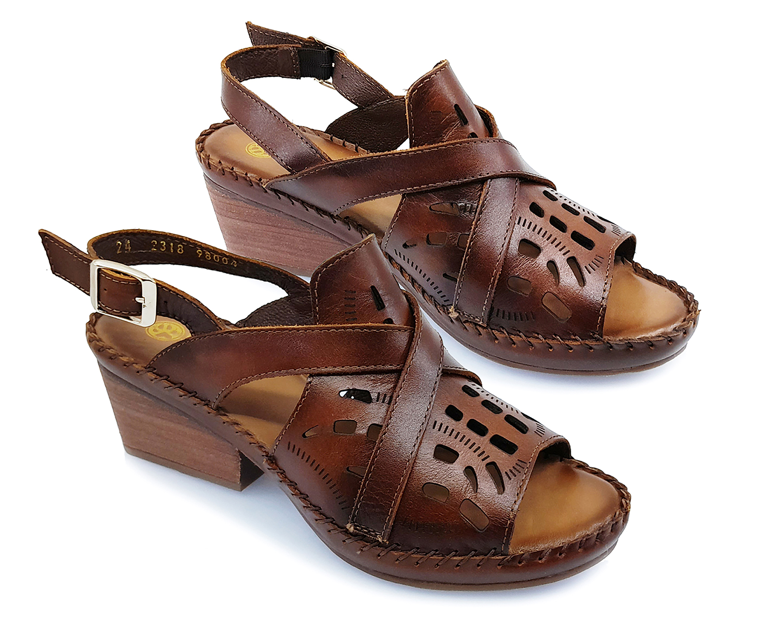 Sandalias Confort Lobo Solo de Piel para Mujer