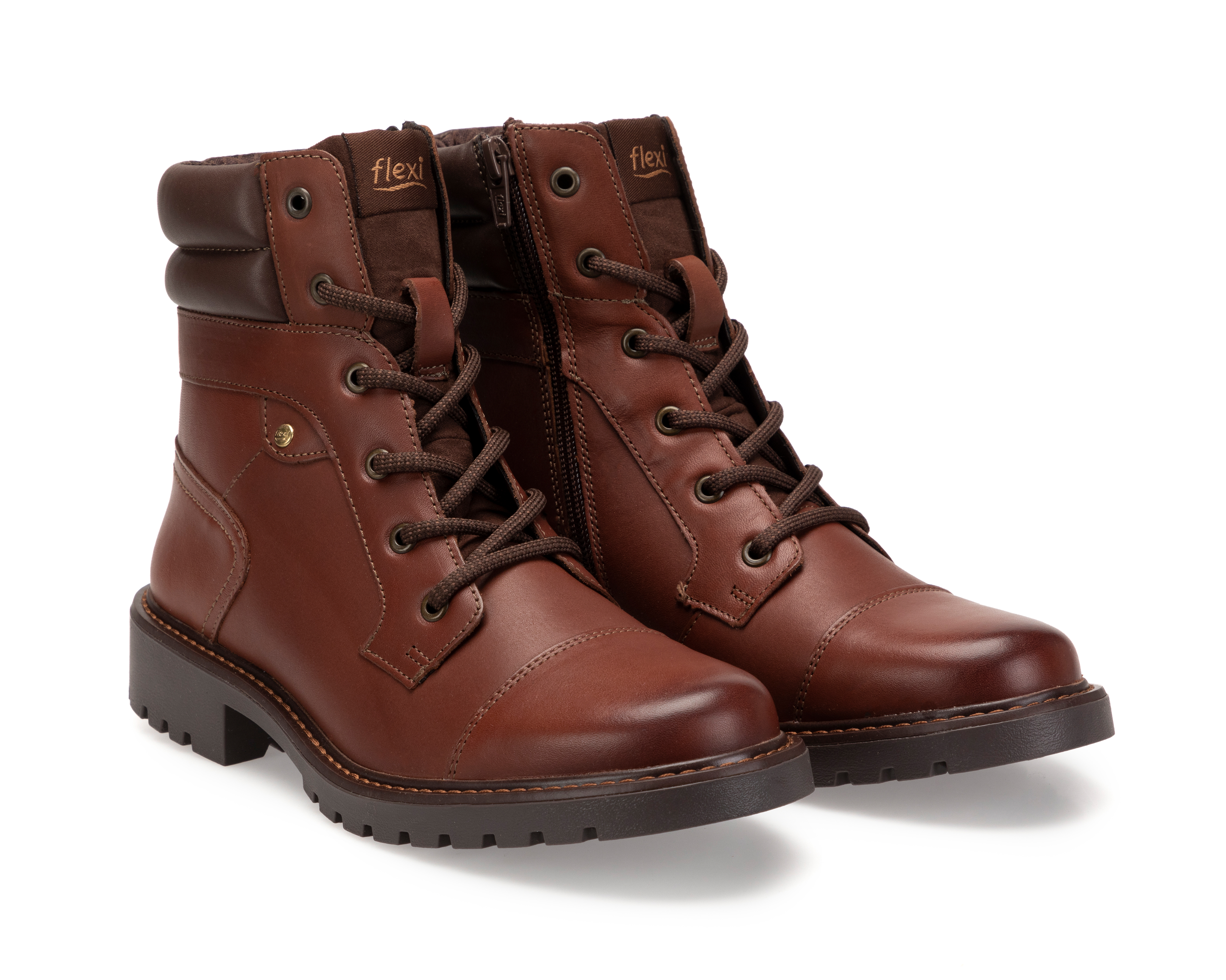 Foto 2 pulgar | Foto 1 | Botas Confort Flexi Aldara de Piel para Mujer