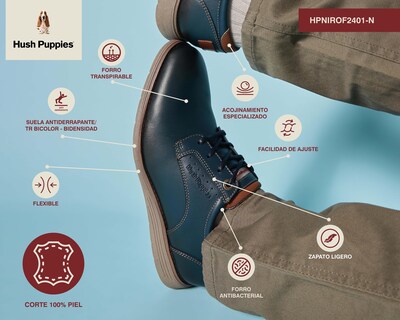 Foto 6 | Foto 7 | Zapatos Casuales Hush Puppies de Piel para Hombre