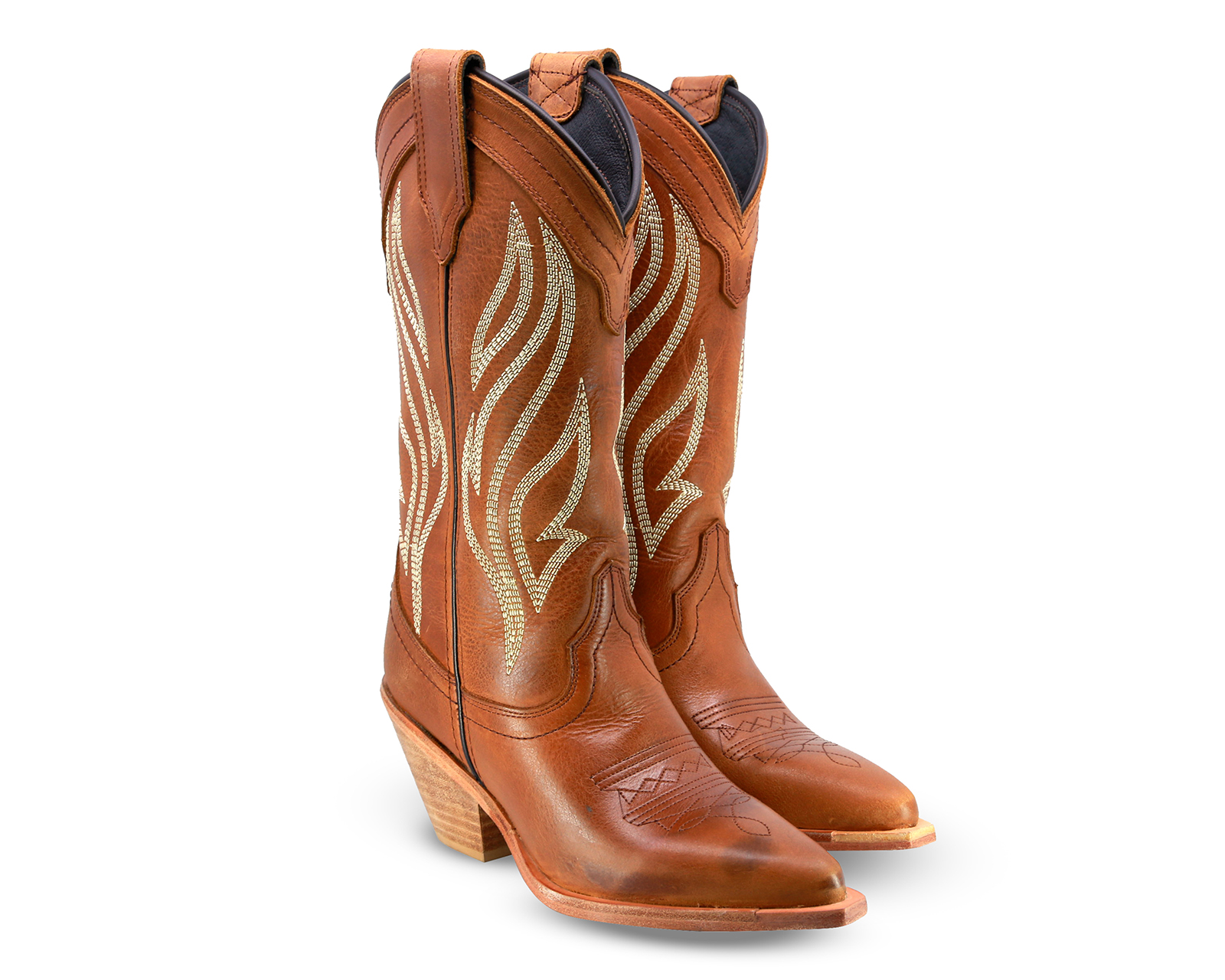 Foto 1 | Foto 1 | Botas Vaqueras Triples Boots de Piel para Mujer