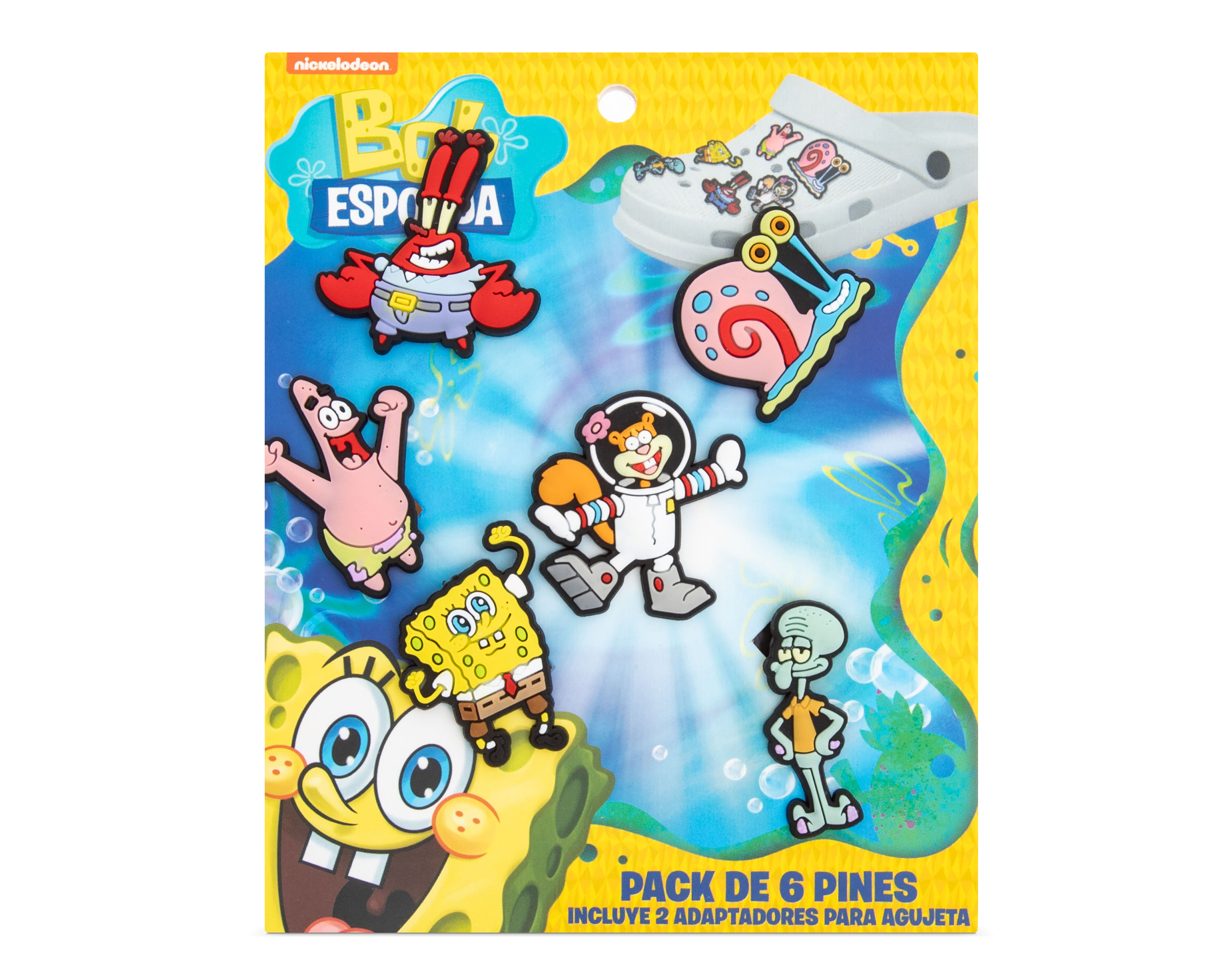 Foto 4 pulgar | Foto 3 | Paquete de Pines para Calzado Bob Esponja 6 Piezas