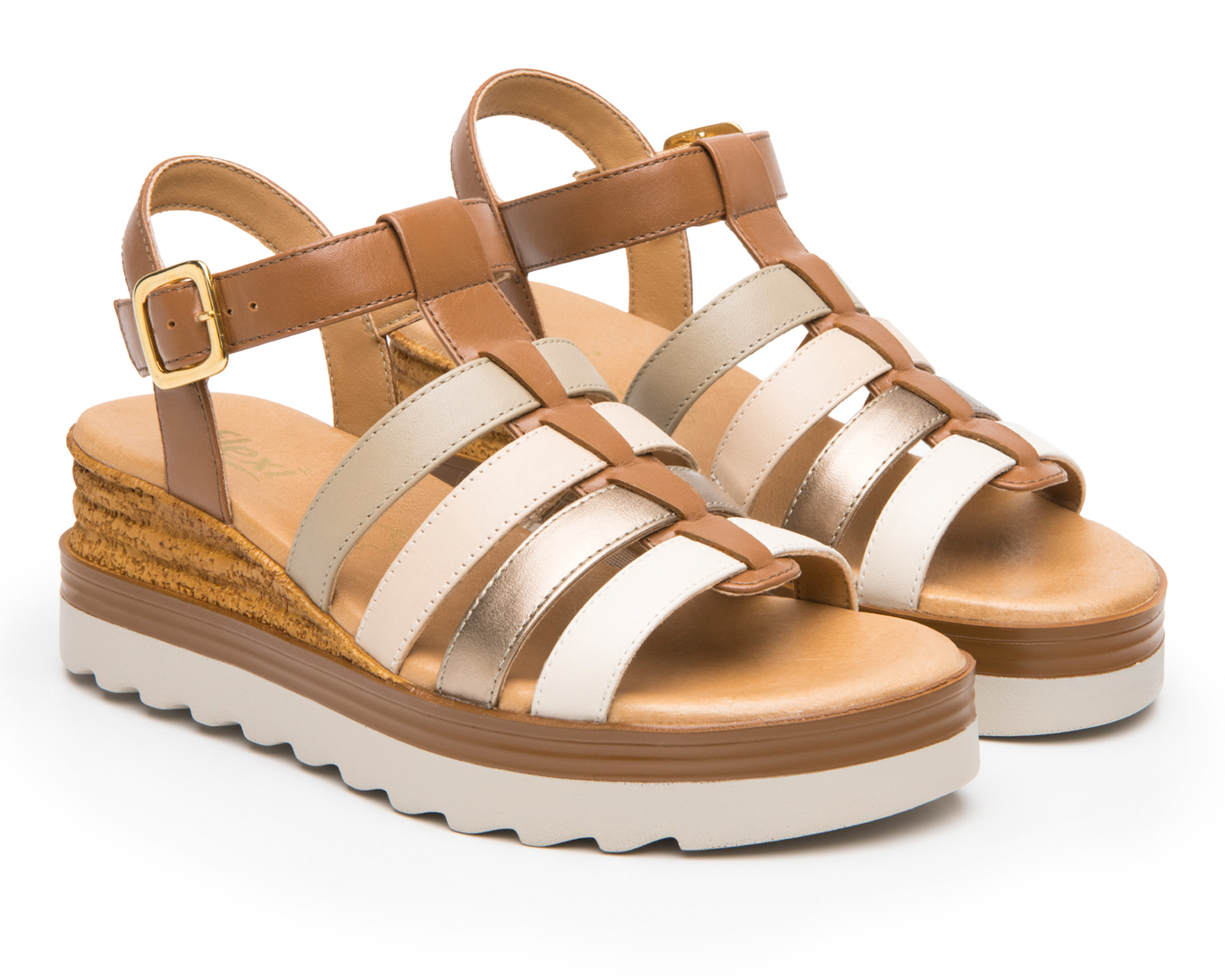 Foto 2 pulgar | Foto 1 | Sandalias Casuales Flexi de Piel para Mujer