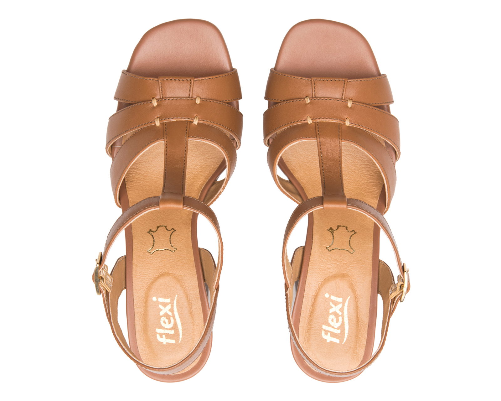 Foto 4 pulgar | Foto 3 | Sandalias de Tacón Flexi de Piel para Mujer