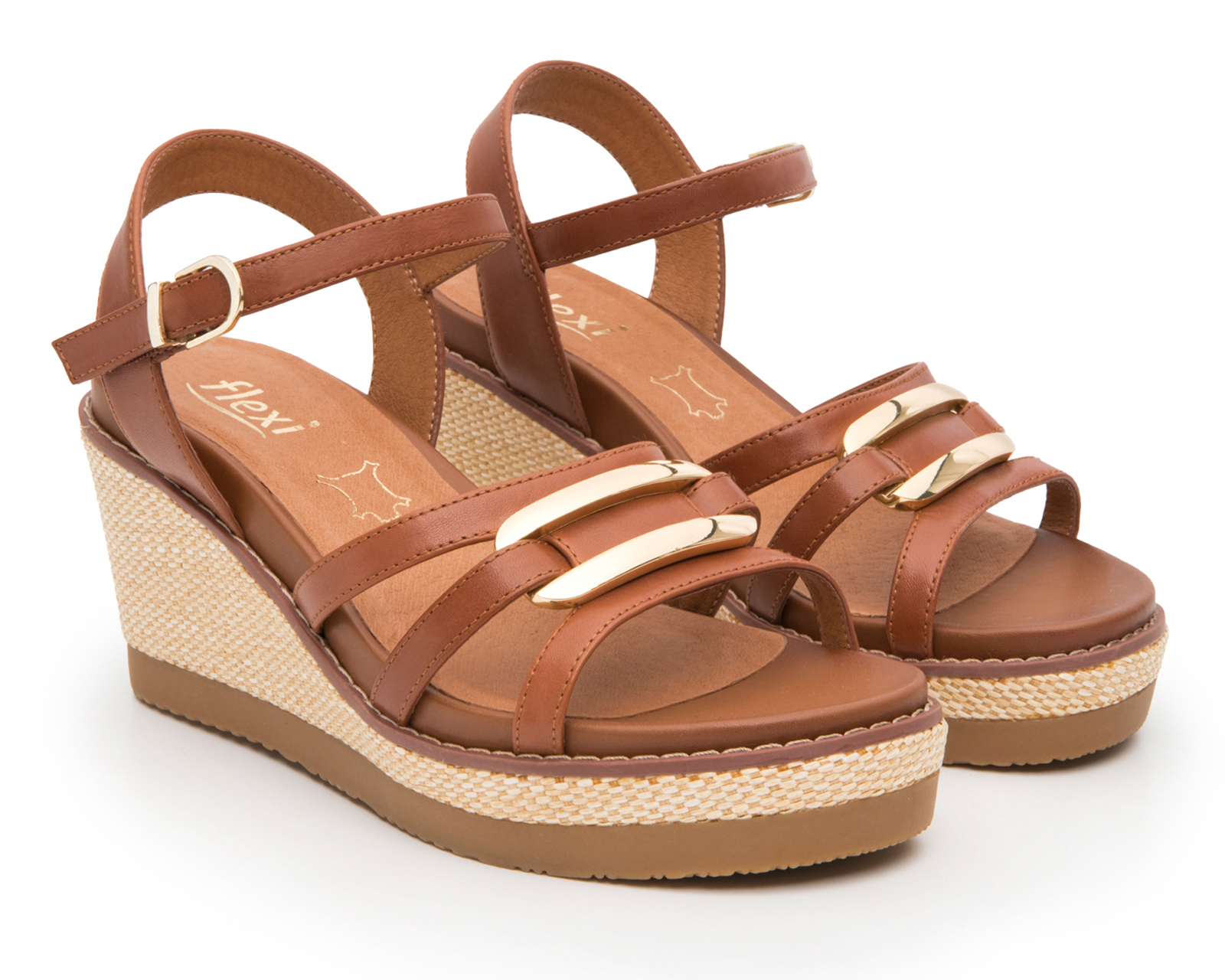 Foto 2 pulgar | Foto 1 | Sandalias Casuales Flexi de Piel para Mujer