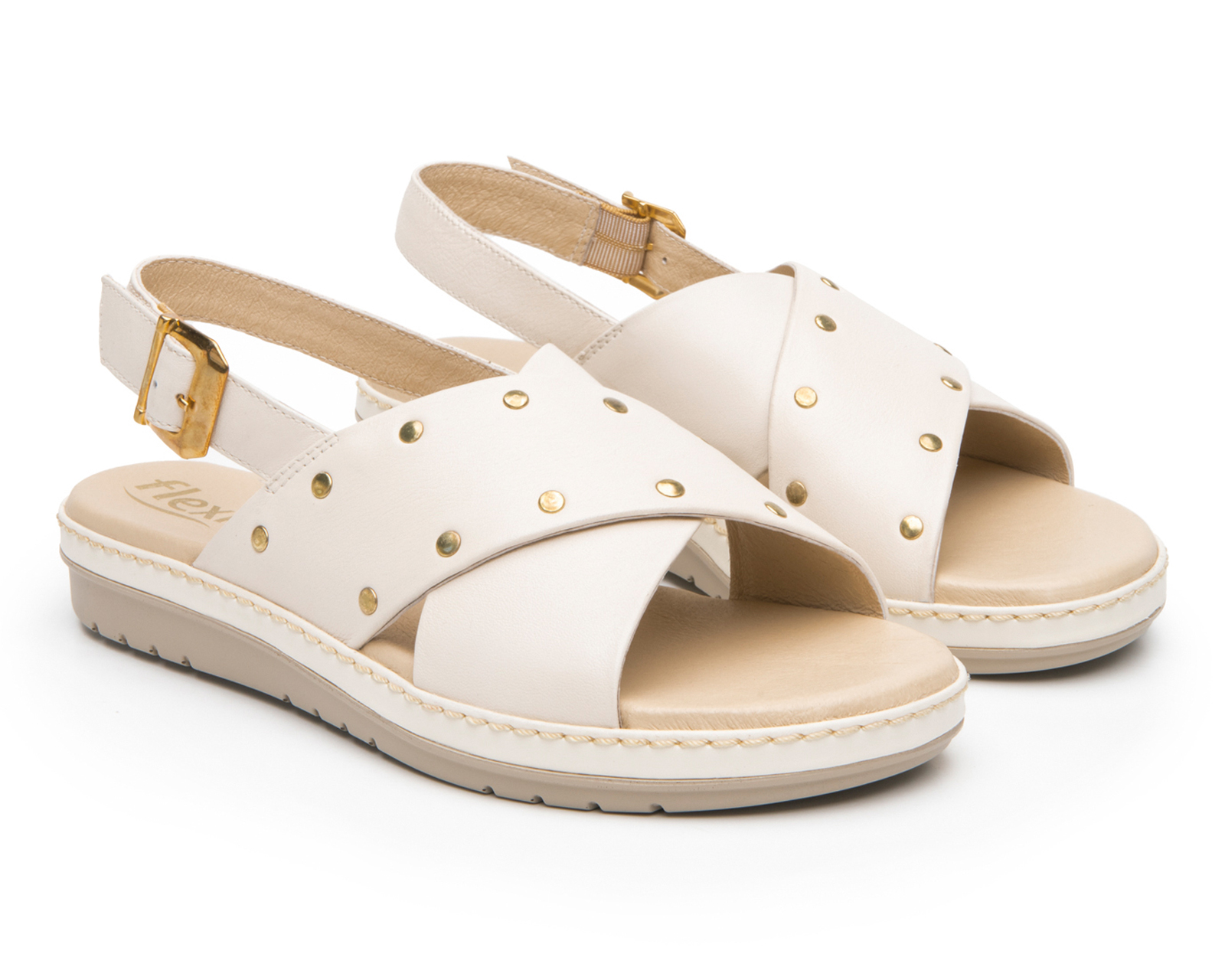 Foto 2 pulgar | Foto 1 | Sandalias Confort Flexi de Piel para Mujer