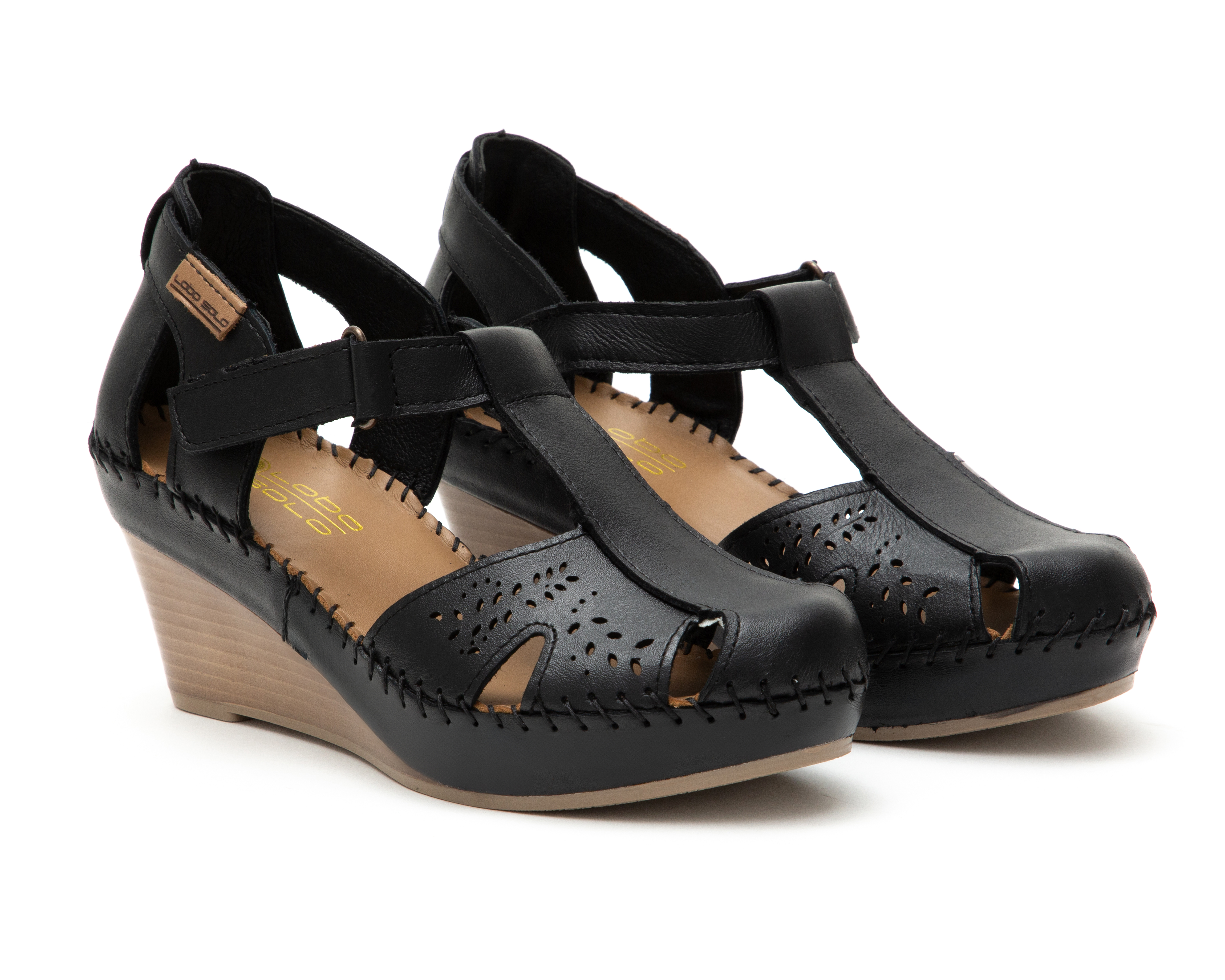 Sandalias Confort Lobo Solo de Piel para Mujer