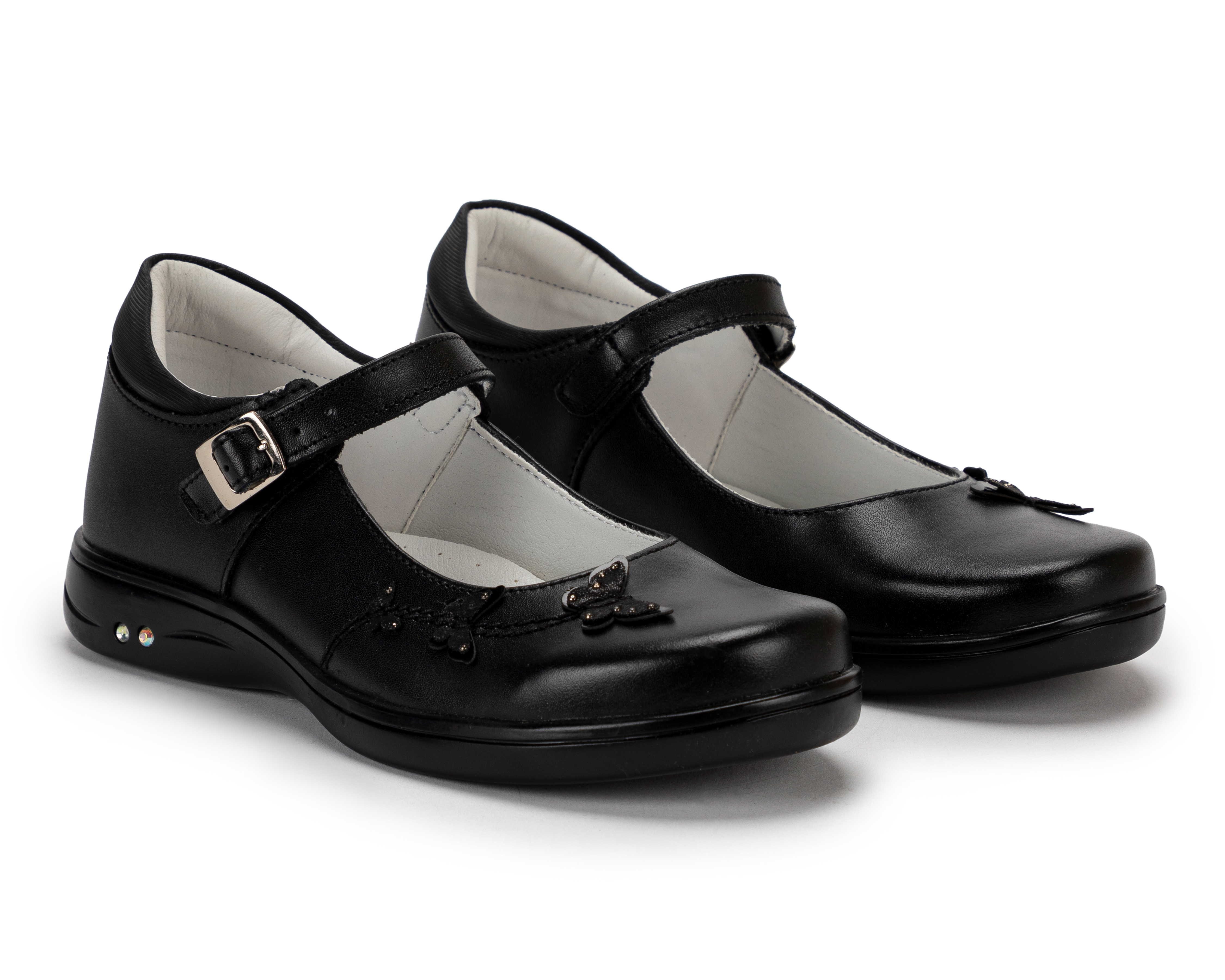 Foto 2 pulgar | Foto 1 | Zapatos Escolares Grafito de Piel para Niña