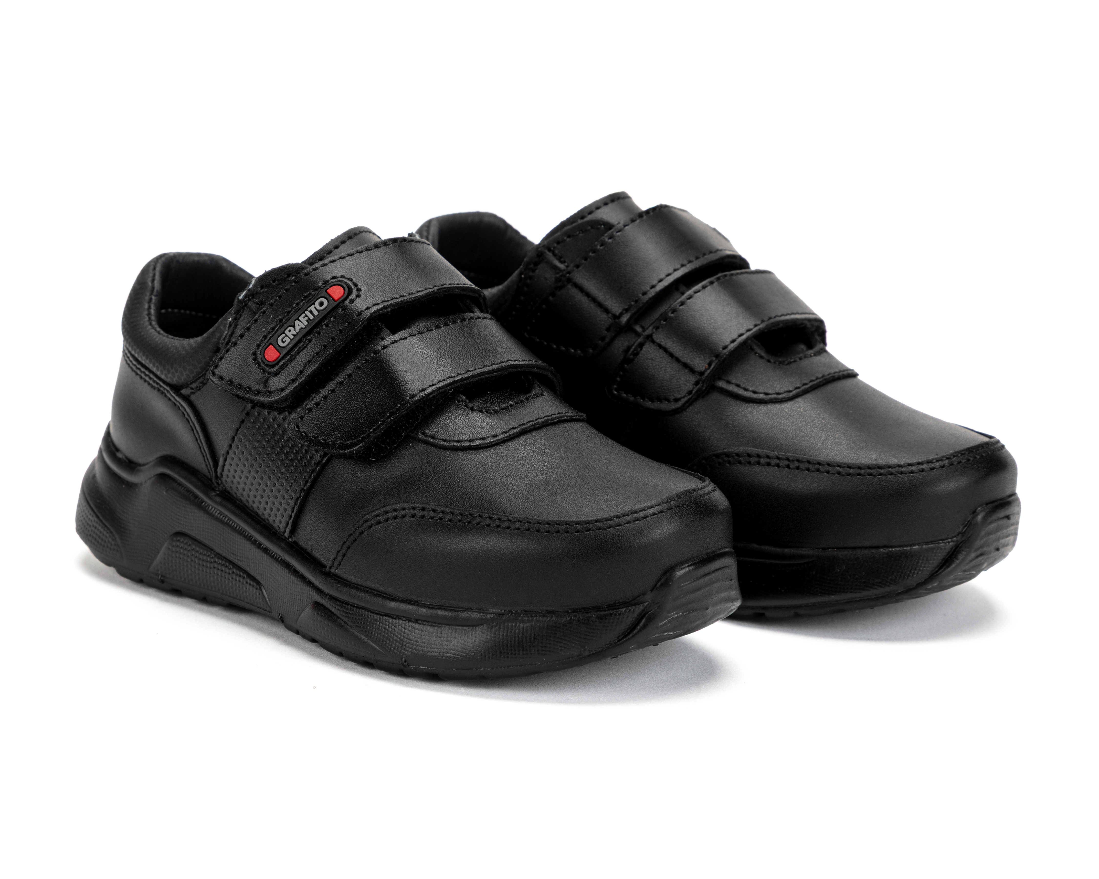 Zapatos Escolares Grafito de Piel para Niño