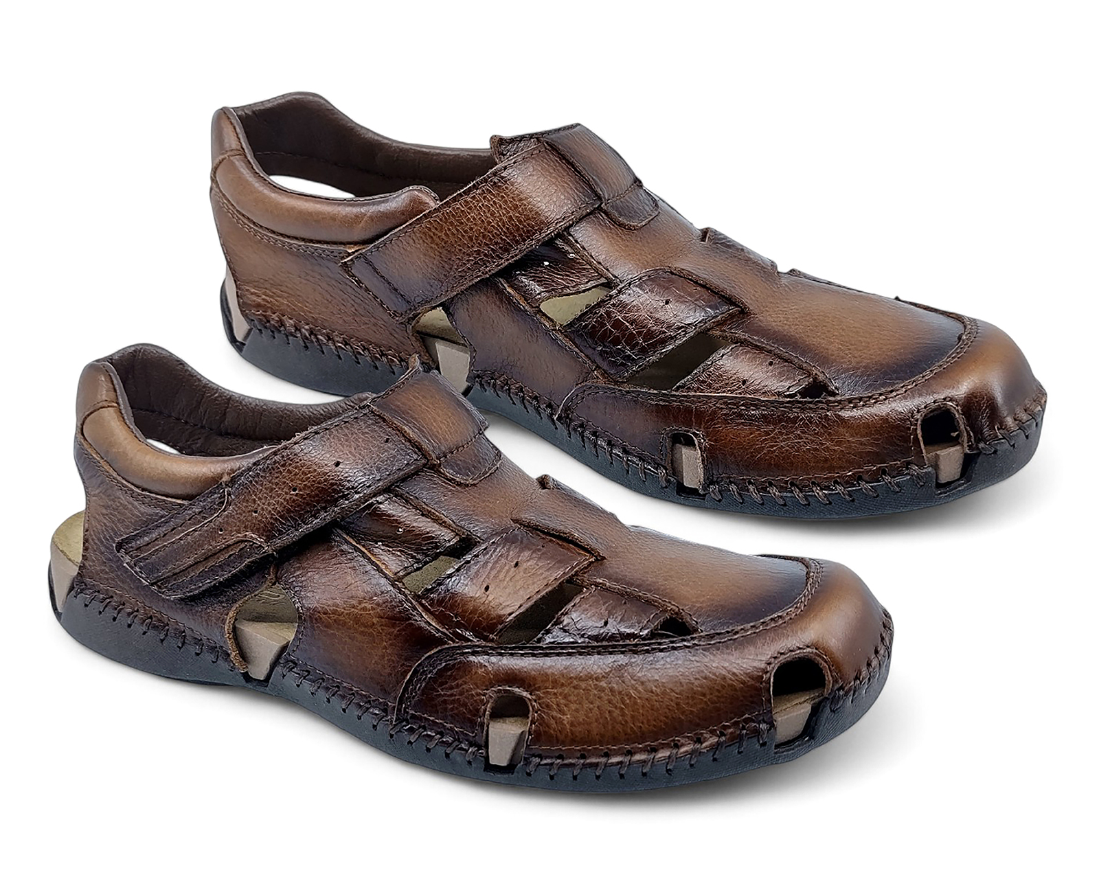 Sandalias Confort Lobo Solo de Piel para Hombre