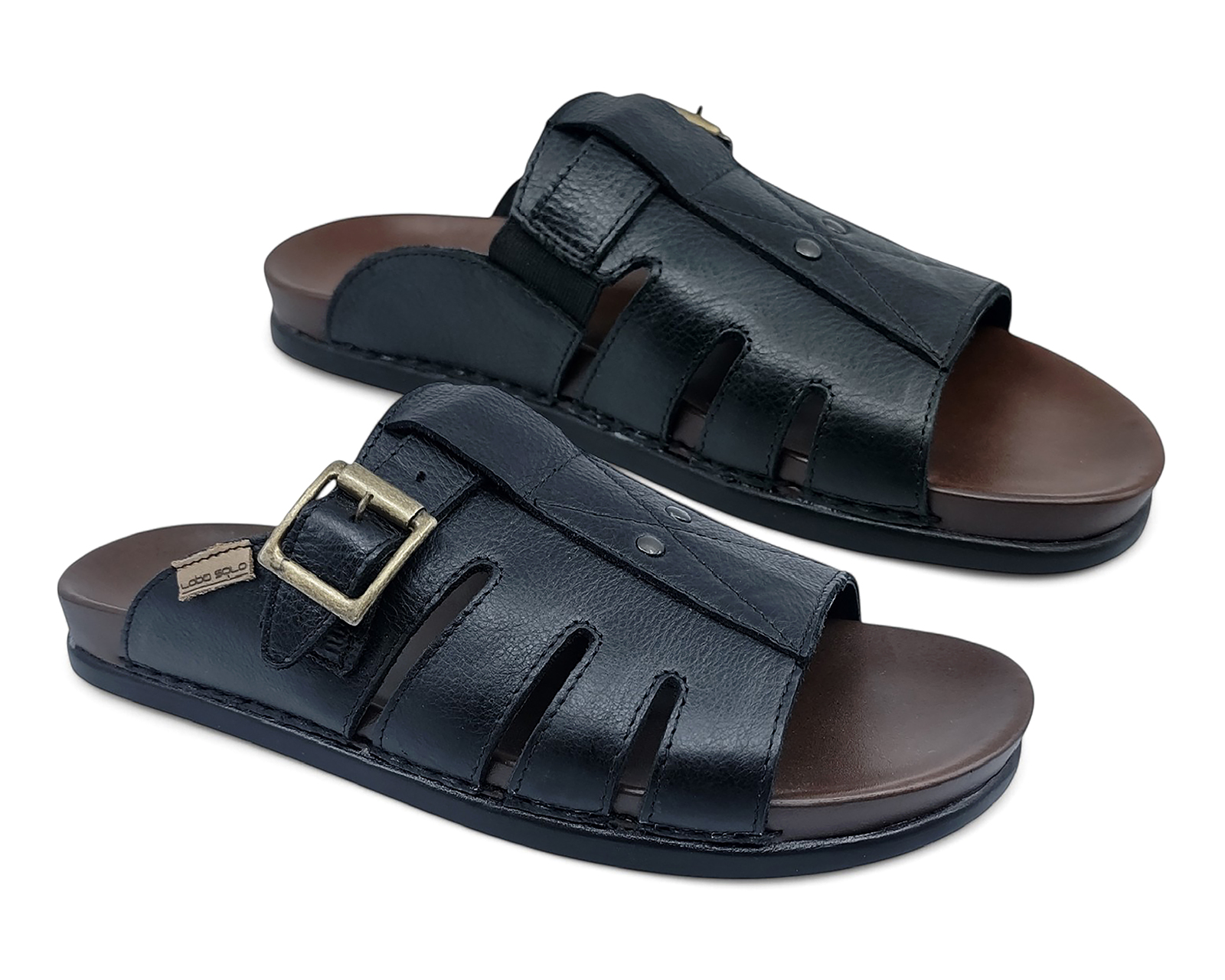 Sandalias de Playa Lobo Solo de Piel para Hombre