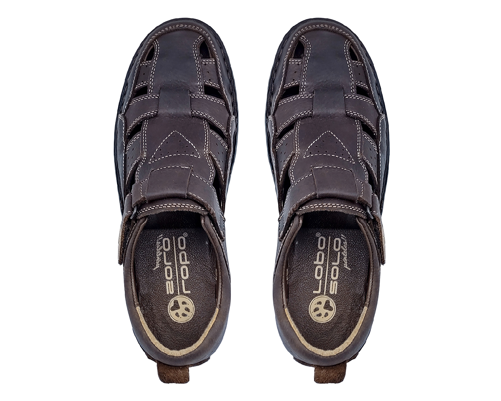 Foto 4 pulgar | Foto 3 | Sandalias de Playa Lobo Solo de Piel para Hombre