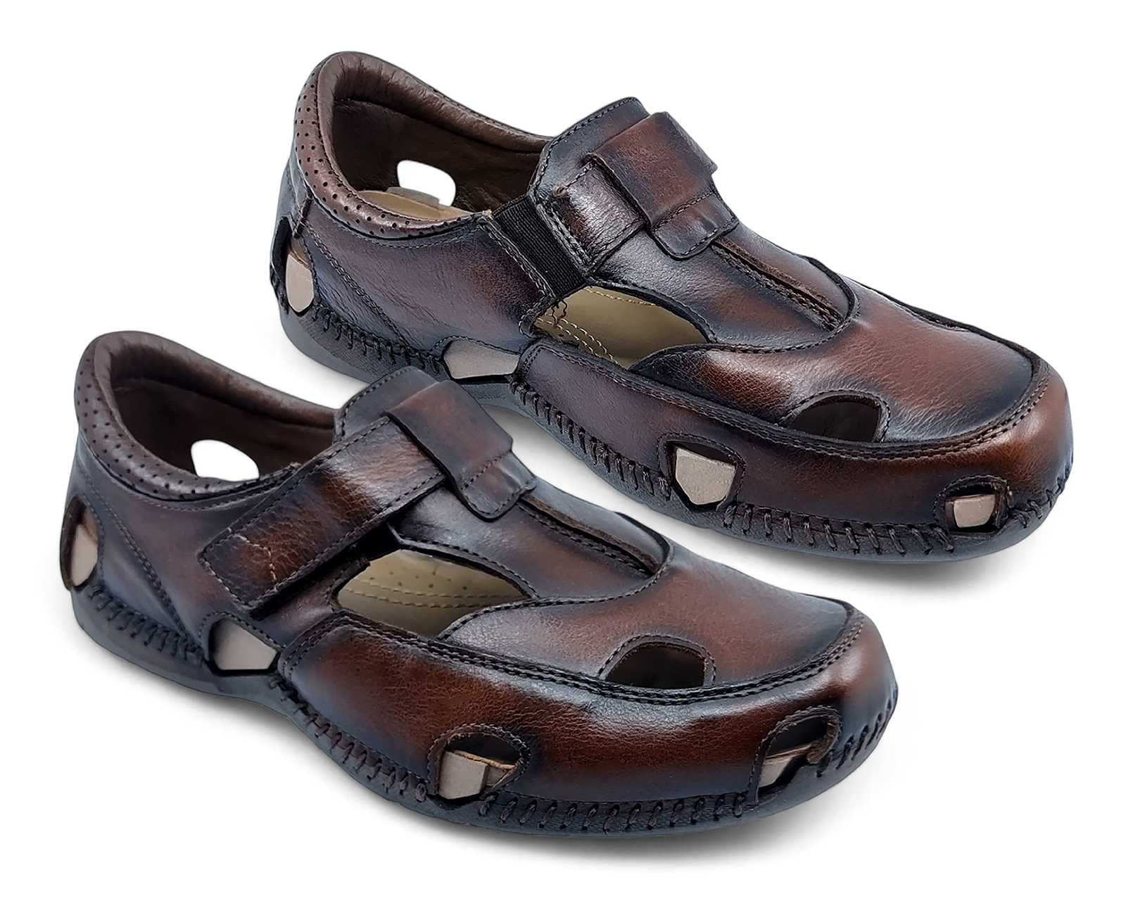 Sandalias de Playa Lobo Solo de Piel para Hombre