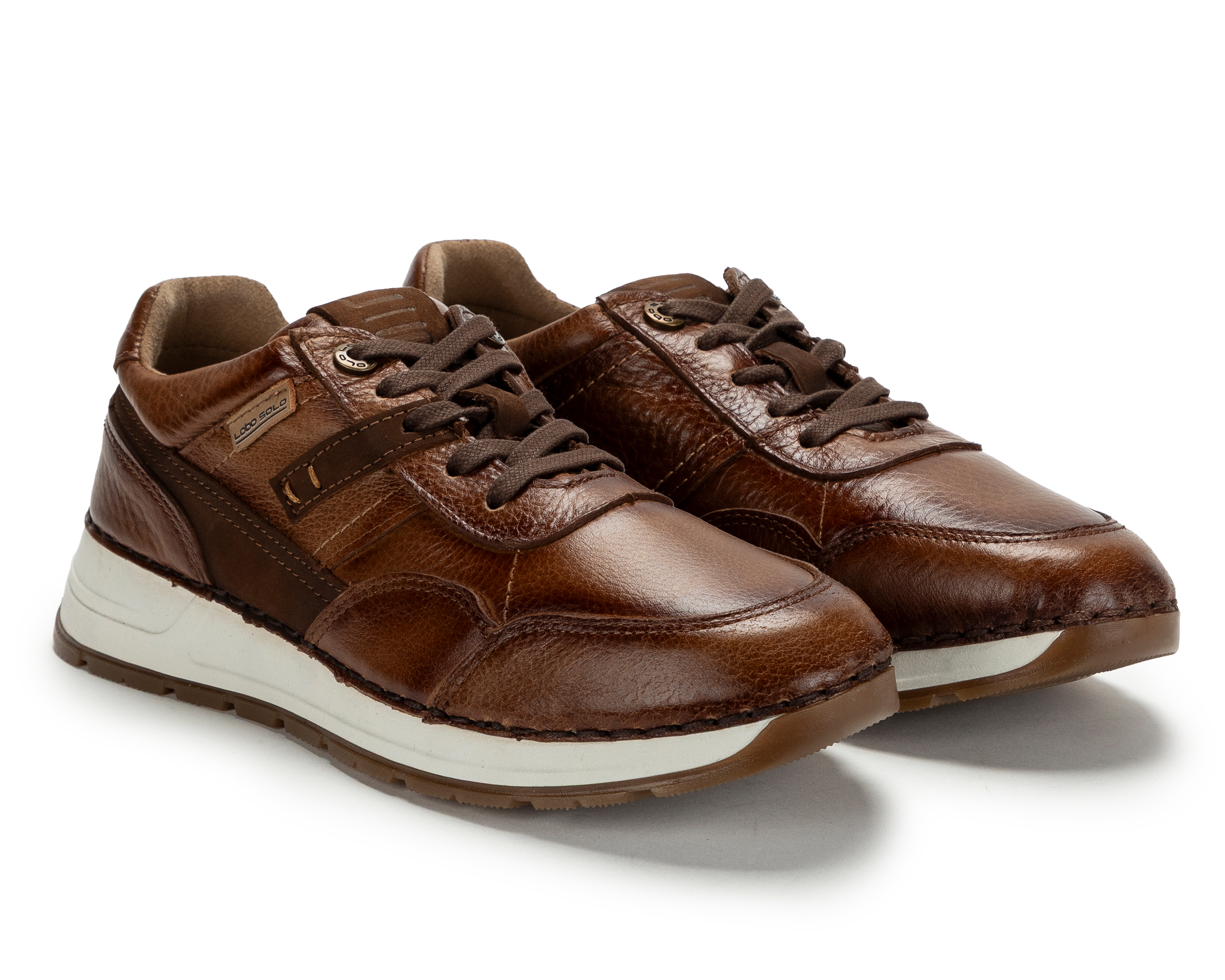 Foto 2 pulgar | Foto 1 | Tenis Casuales Lobo Solo de Piel para Hombre