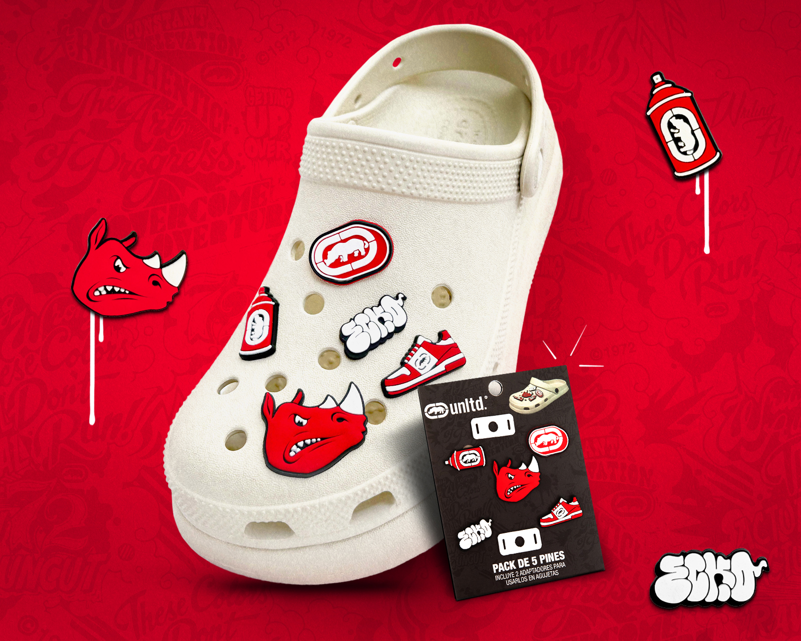 Paquete de Pines para Calzado Ecko Unltd. 5 Piezas