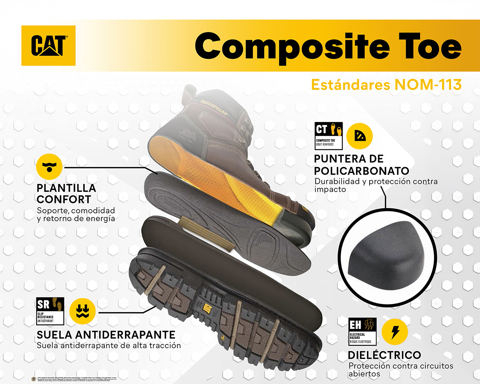 Foto 8 pulgar | Foto 7 | Botas de Trabajo CAT Threshold WP NM CT de Piel para Hombre