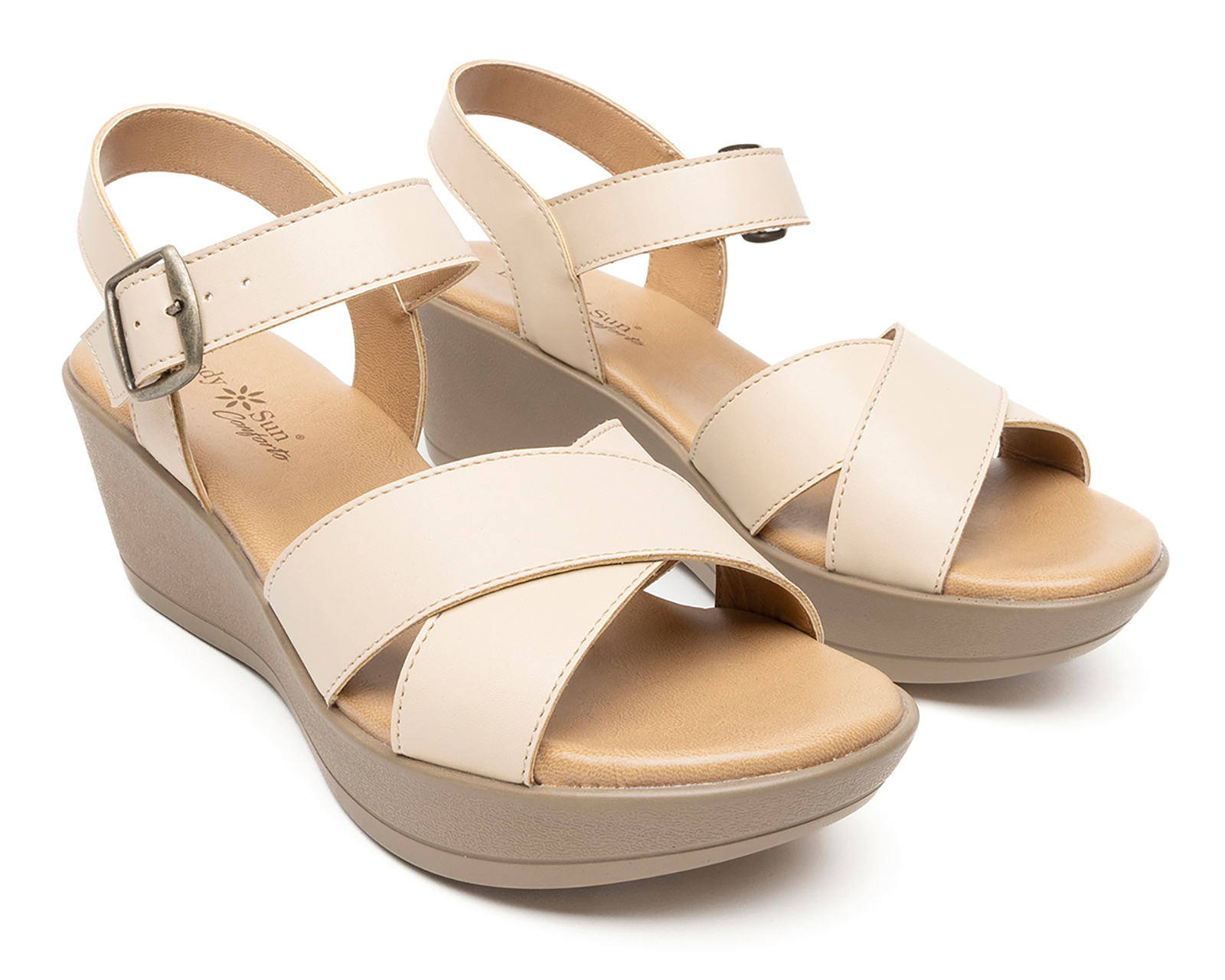 Foto 2 pulgar | Foto 1 | Sandalias de Tacón Lady Sun Conforto para Mujer