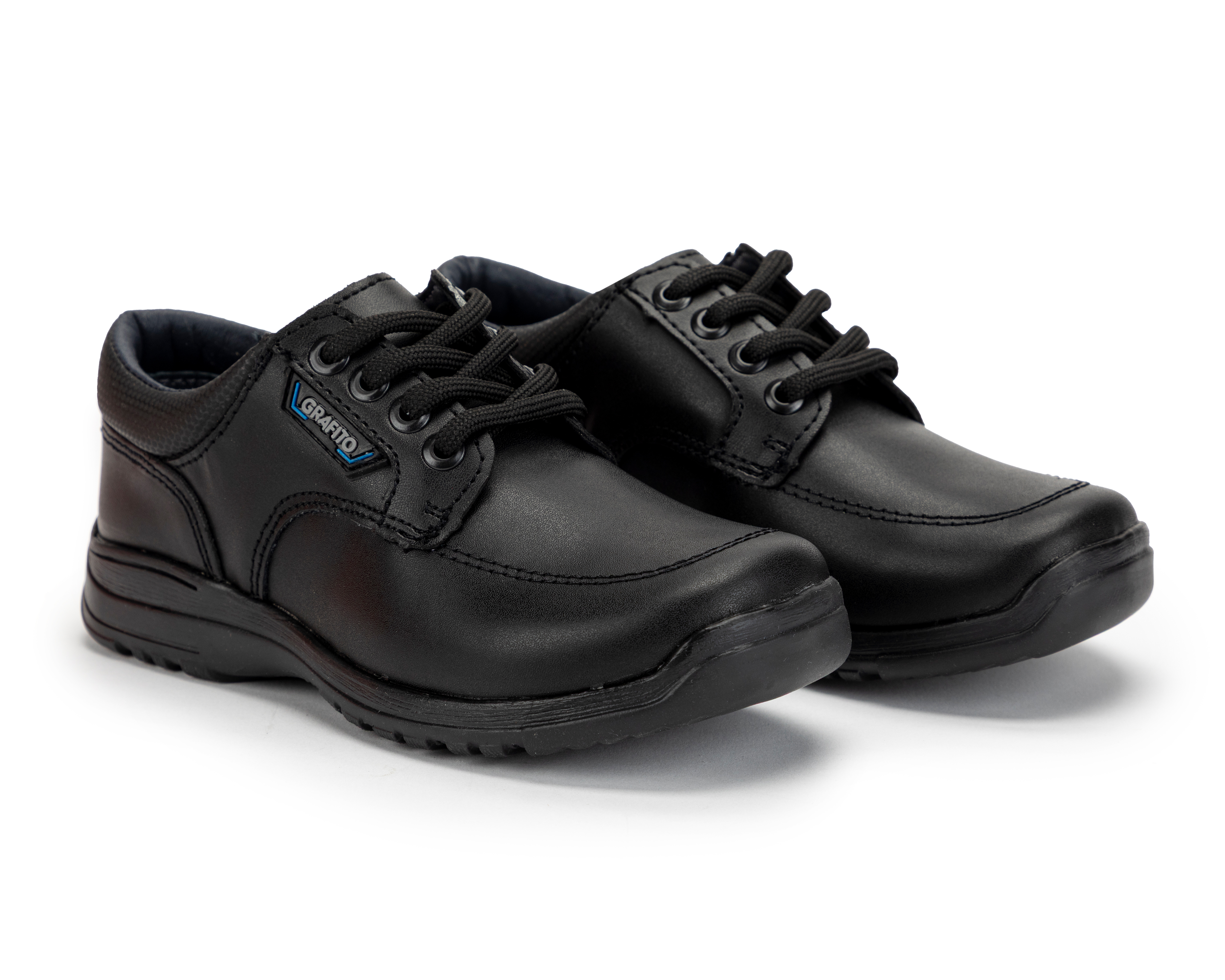 Zapatos Escolares Grafito de Piel para Niño