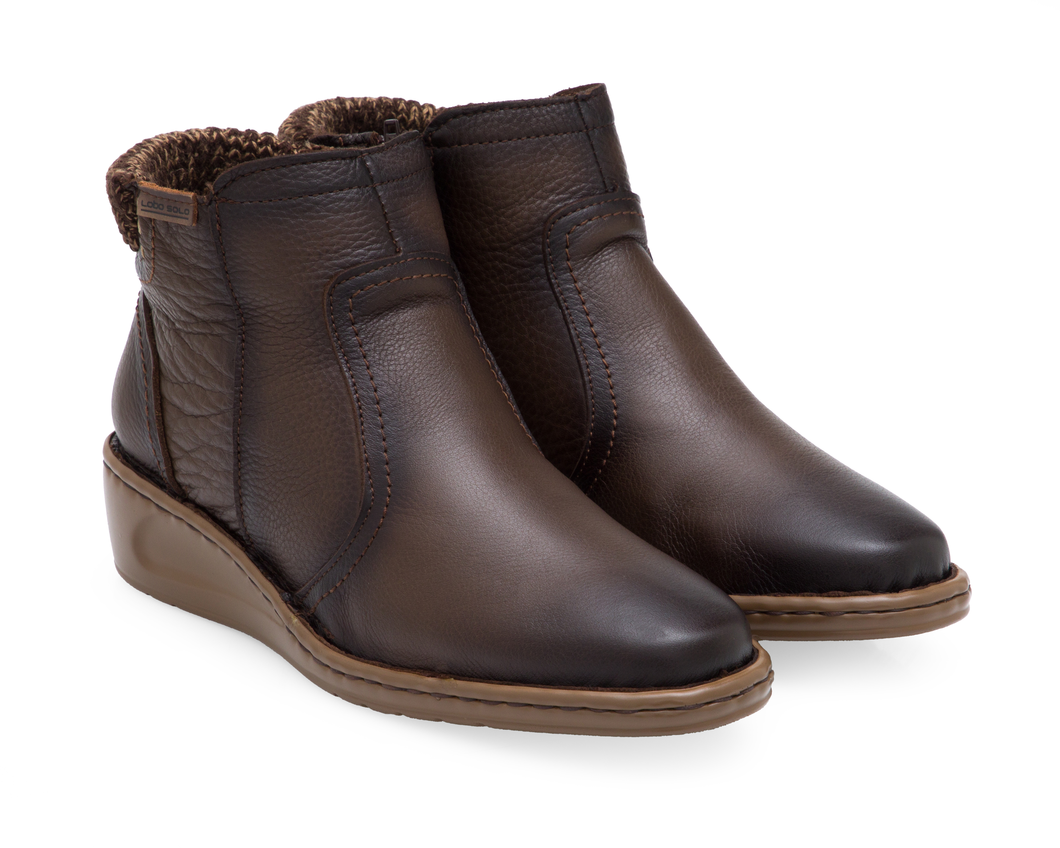 Foto 2 pulgar | Foto 1 | Botines Confort Lobo Solo de Piel para Mujer