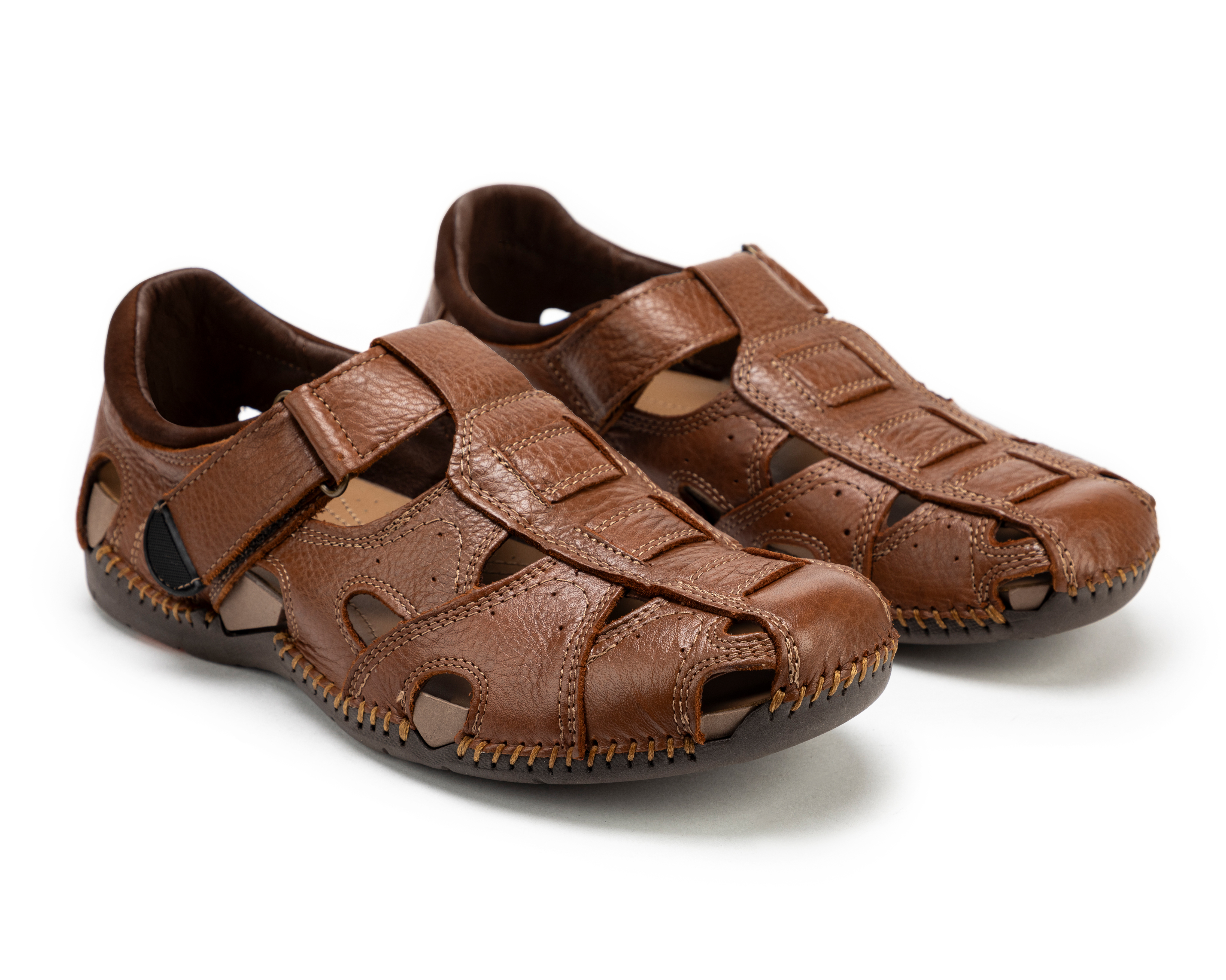 Foto 2 pulgar | Foto 1 | Sandalias Confort Lobo Solo de Piel para Hombre