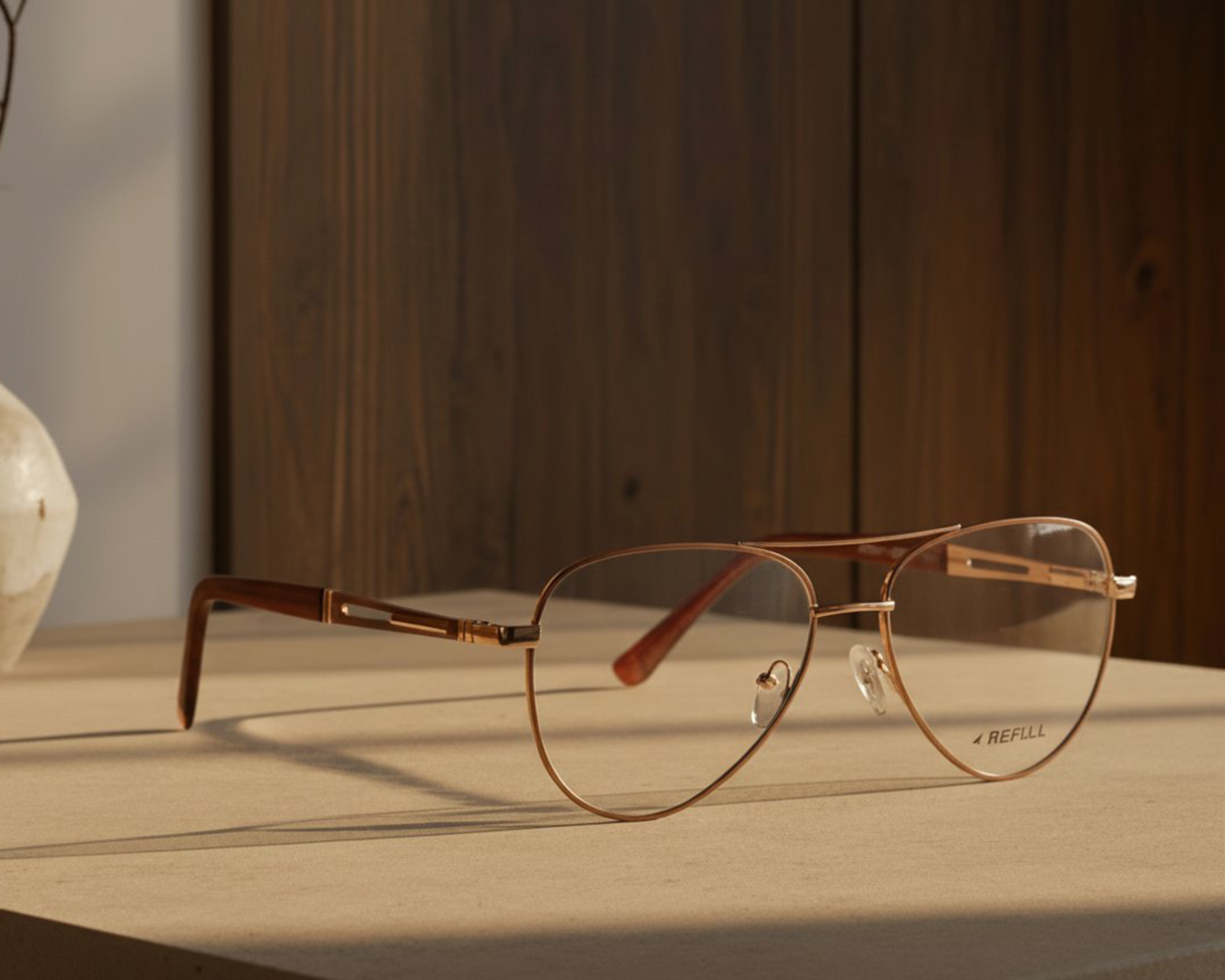 Foto 10 pulgar | Foto 9 | Armazón para Hombre Refill Aviador Café